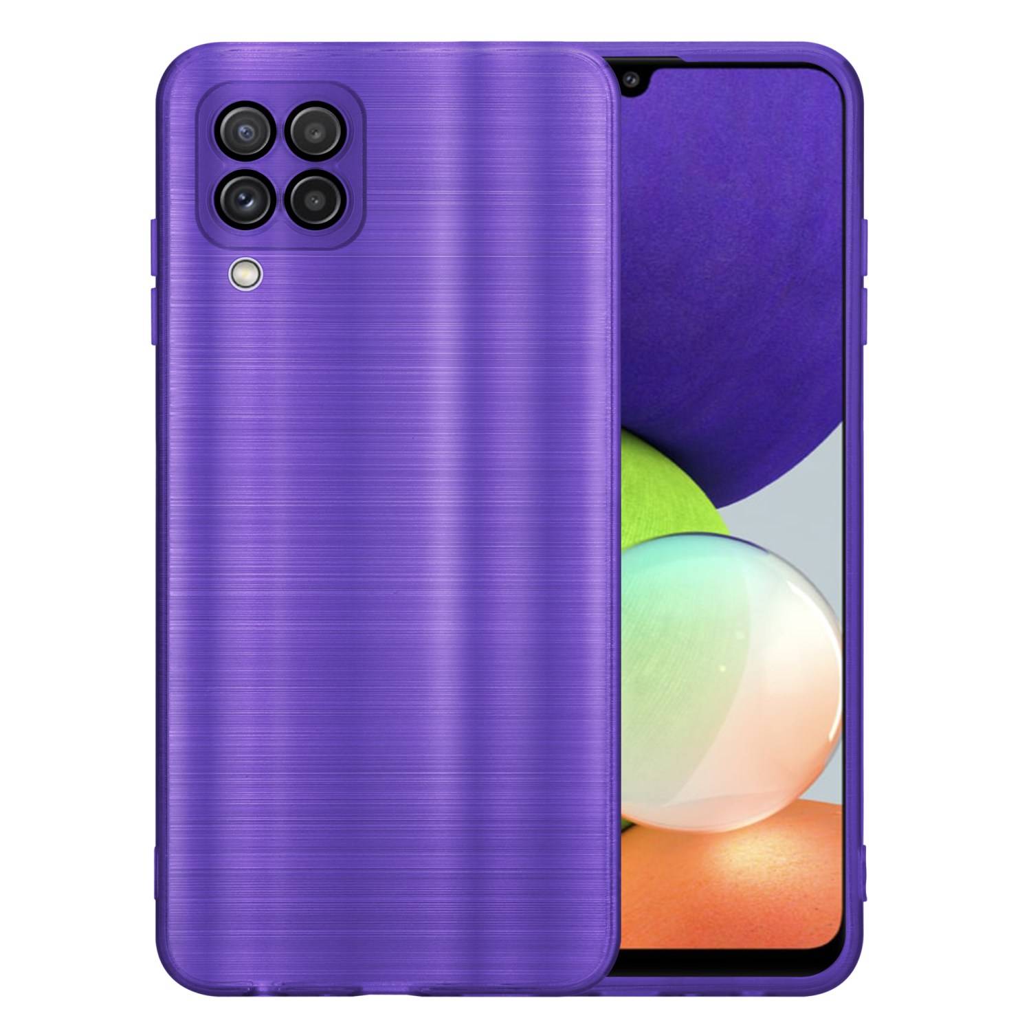 Cadorabo Hülle für Samsung Galaxy A22 4G Schutz Hülle in Lila Handyhülle TPU Silikon Etui Case