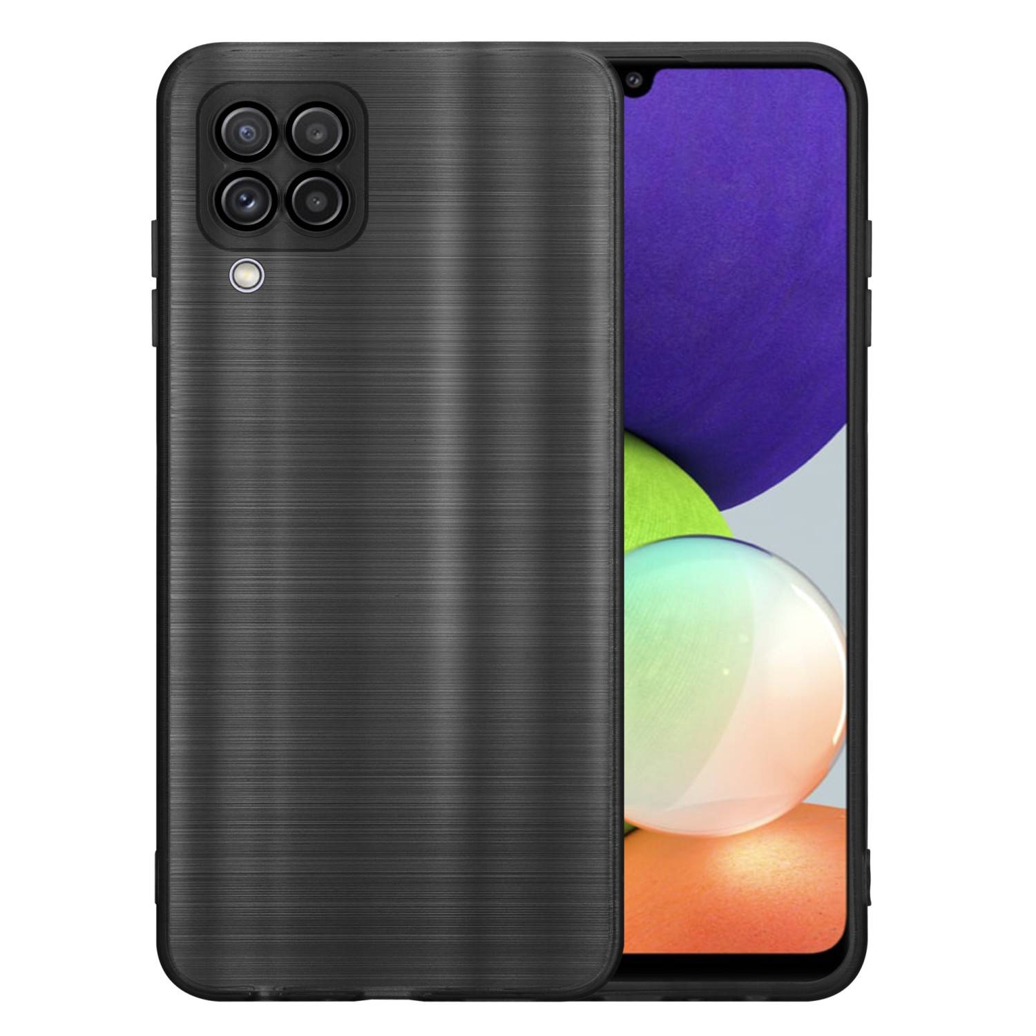 Cadorabo Hülle für Samsung Galaxy A22 4G Schutz Hülle in Schwarz Handyhülle TPU Silikon Etui Case