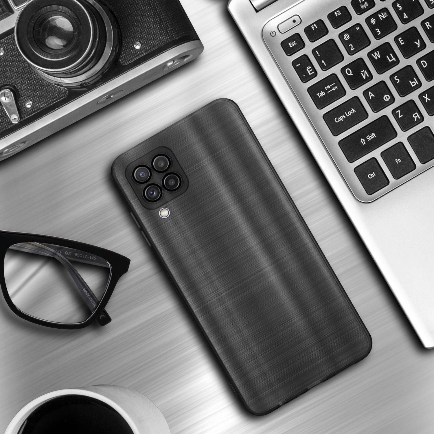 Cadorabo Hülle für Samsung Galaxy A22 4G Schutz Hülle in Schwarz Handyhülle TPU Silikon Etui Case