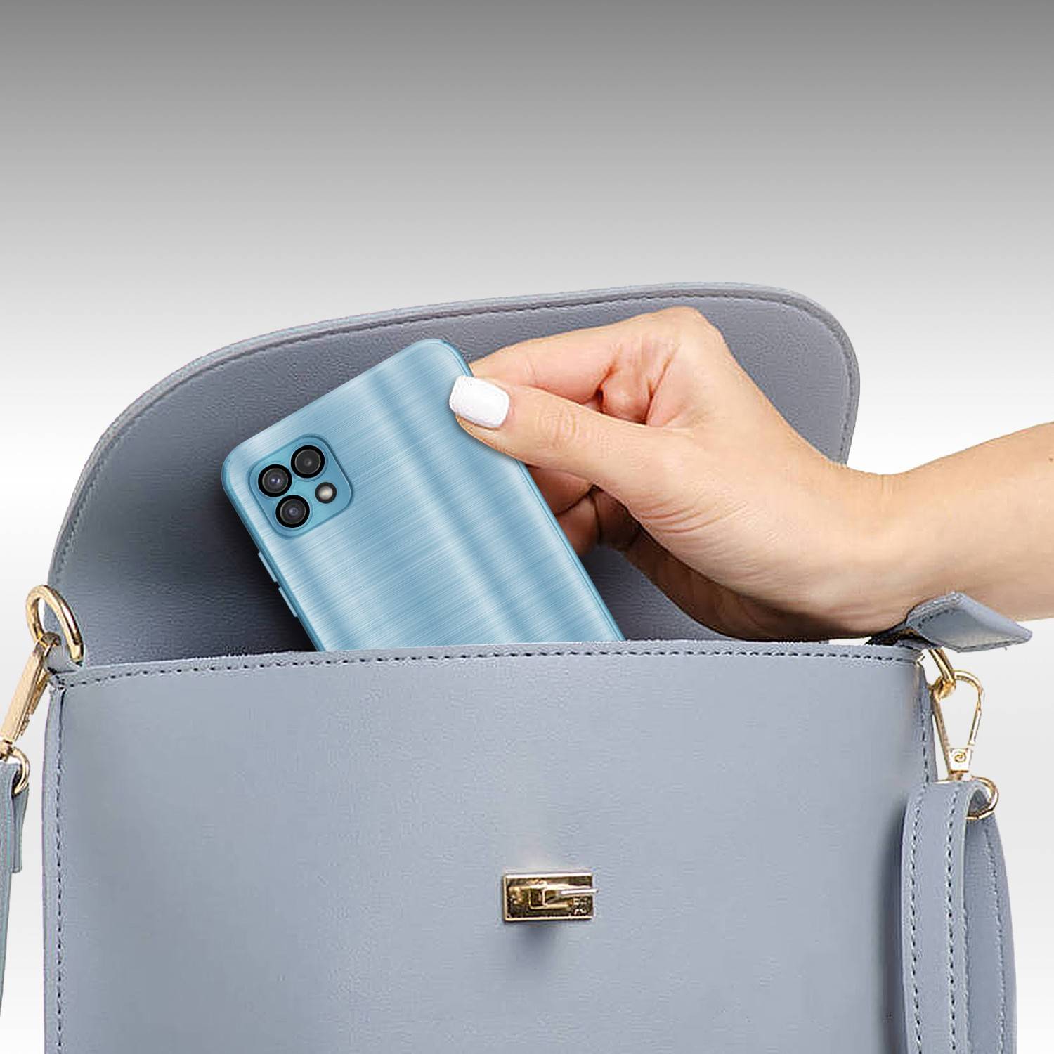 Cadorabo Hülle für Samsung Galaxy A22 5G Schutz Hülle in Türkis Handyhülle TPU Silikon Etui Case