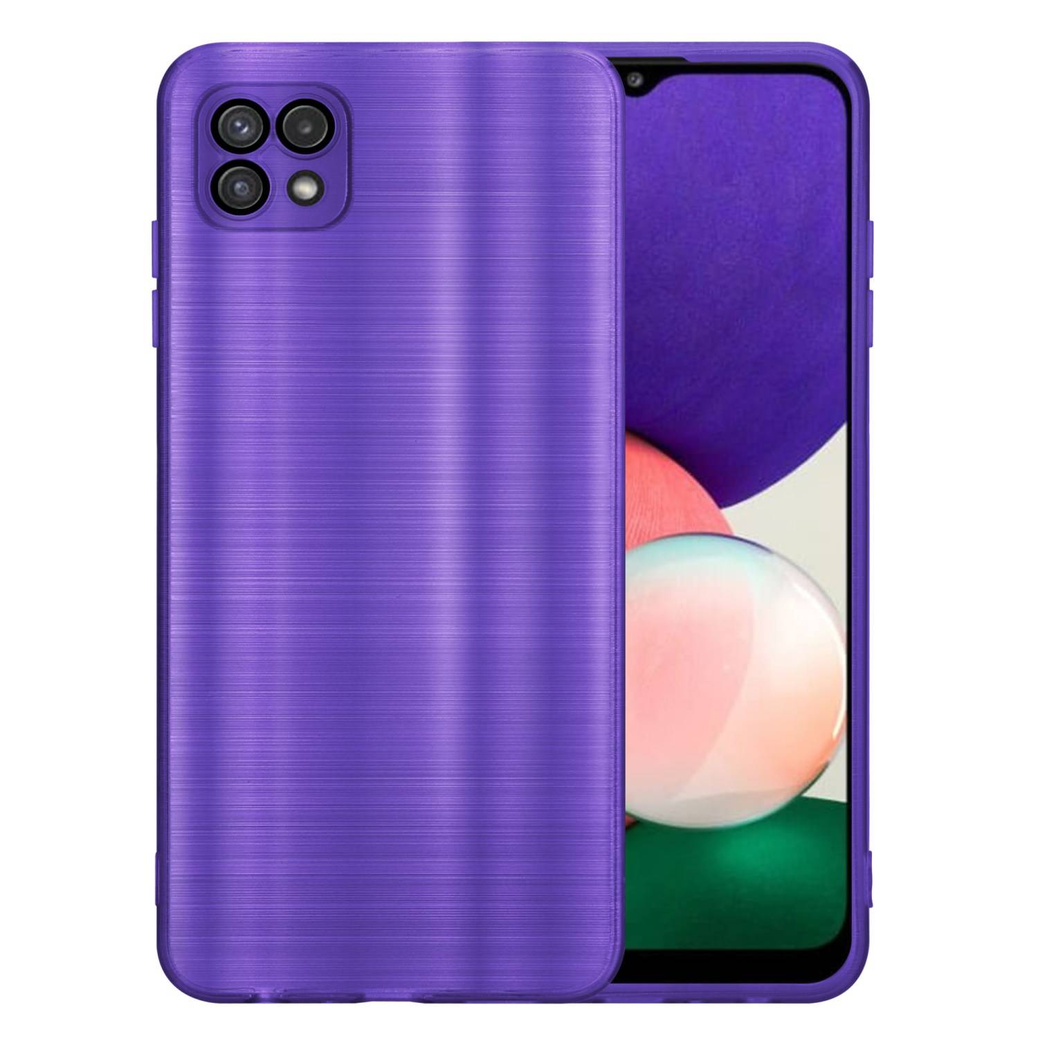 Cadorabo Hülle für Samsung Galaxy A22 5G Schutz Hülle in Lila Handyhülle TPU Silikon Etui Case