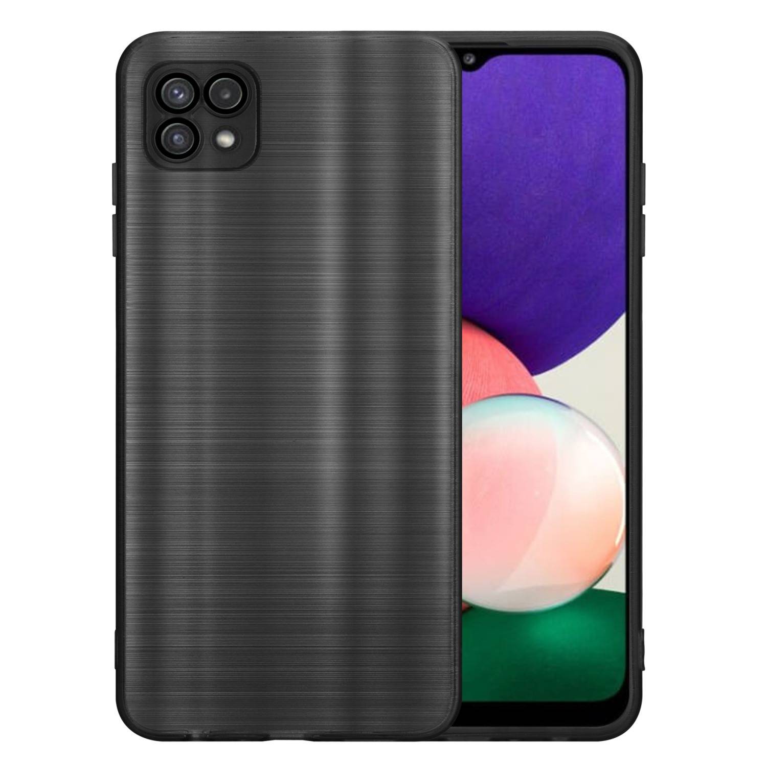Cadorabo Hülle für Samsung Galaxy A22 5G Schutz Hülle in Schwarz Handyhülle TPU Silikon Etui Case