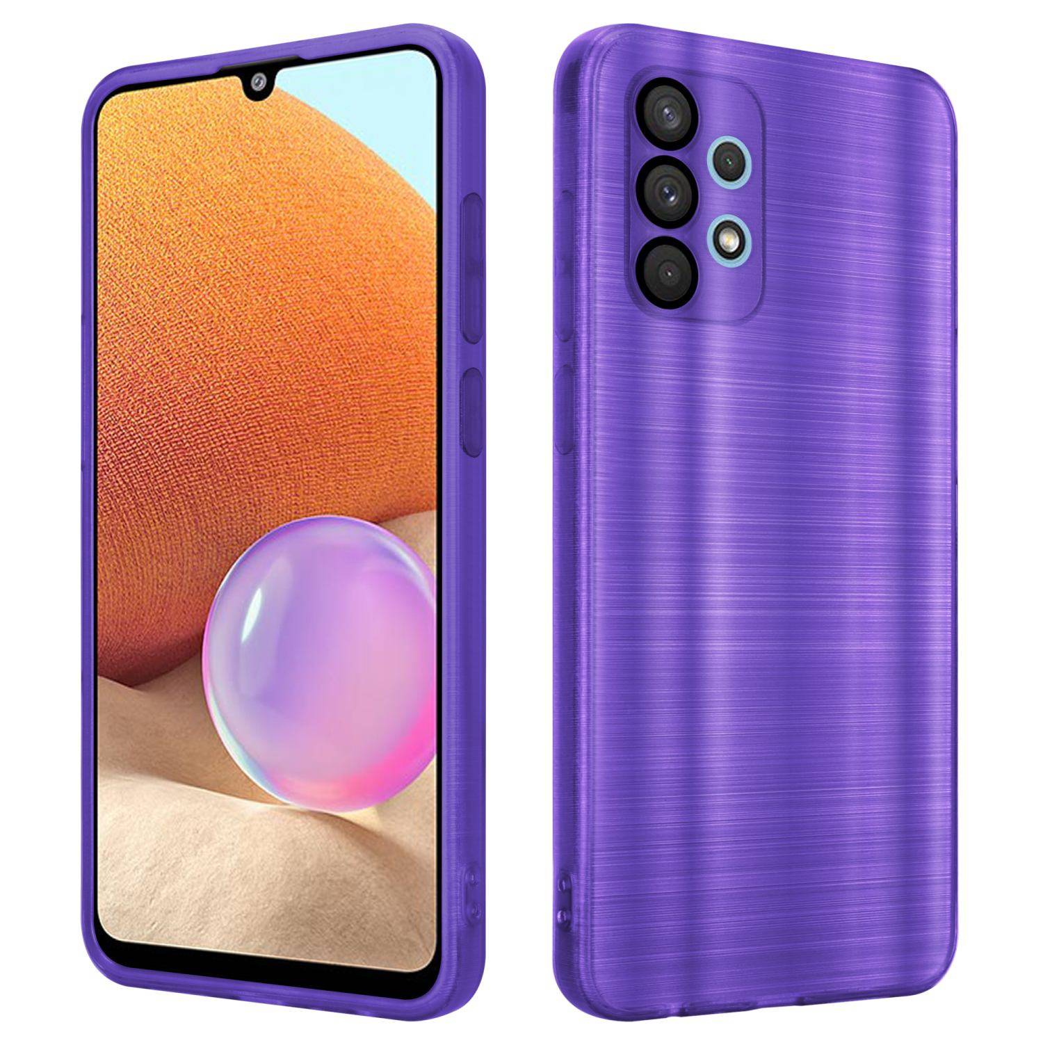 Cadorabo Hülle für Samsung Galaxy A32 5G Schutz Hülle in Lila Handyhülle TPU Silikon Etui Case
