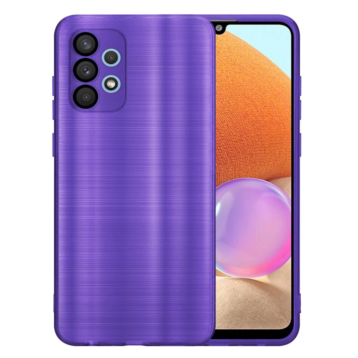 Cadorabo Hülle für Samsung Galaxy A32 5G Schutz Hülle in Lila Handyhülle TPU Silikon Etui Case