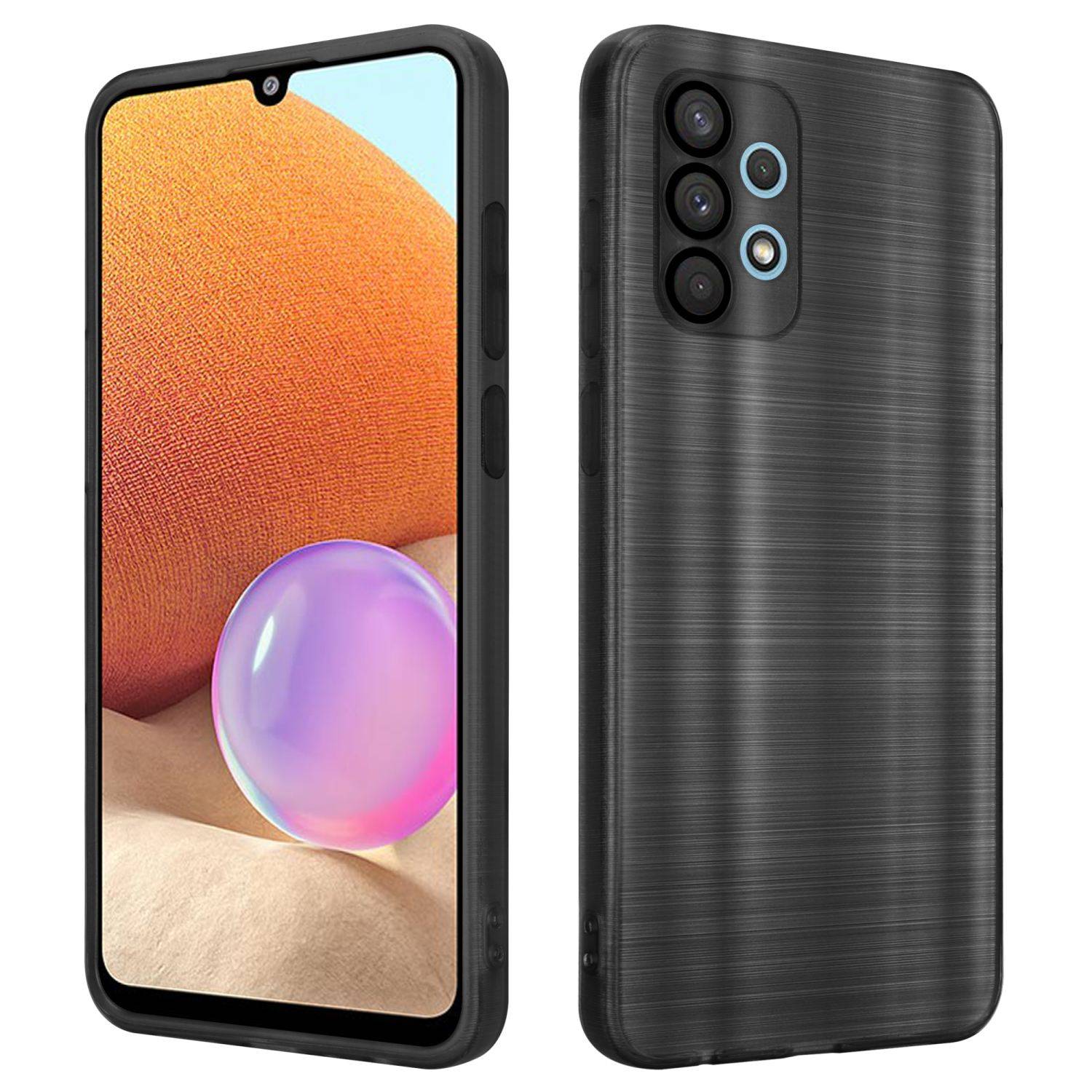 Cadorabo Hülle für Samsung Galaxy A32 5G Schutz Hülle in Schwarz Handyhülle TPU Silikon Etui Case
