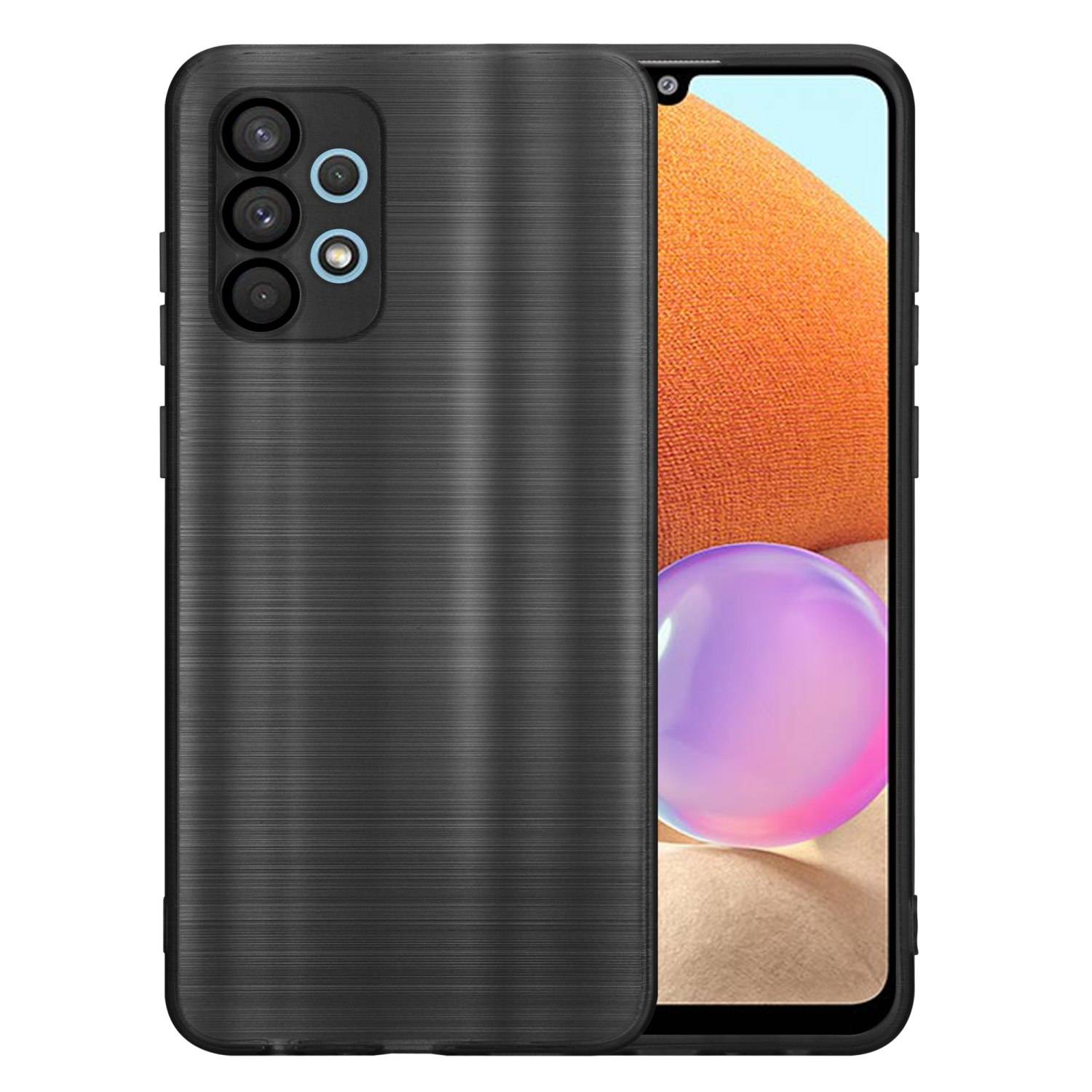 Cadorabo Hülle für Samsung Galaxy A32 5G Schutz Hülle in Schwarz Handyhülle TPU Silikon Etui Case