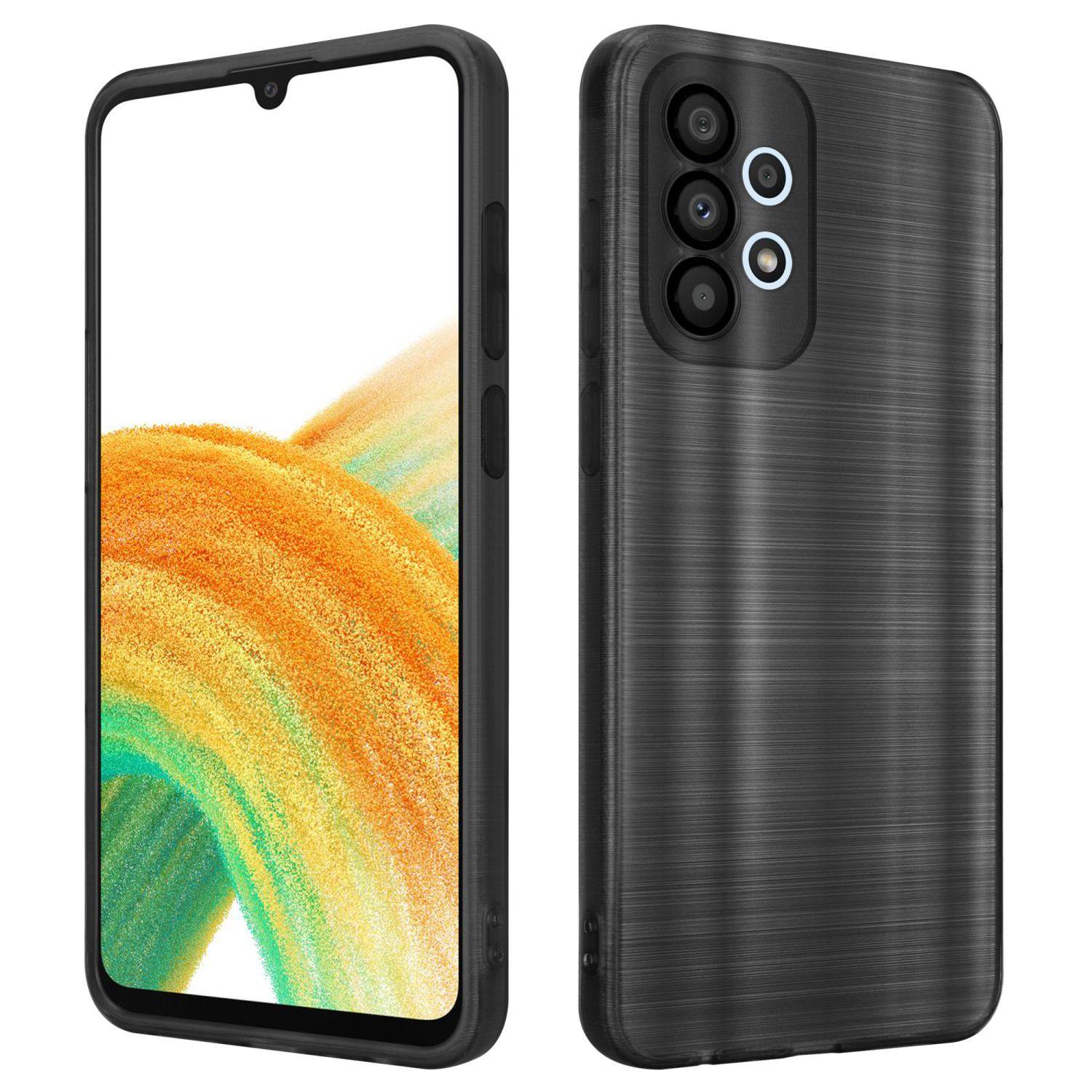 Cadorabo Hülle für Samsung Galaxy A33 5G Schutz Hülle in Schwarz Handyhülle TPU Silikon Etui Case