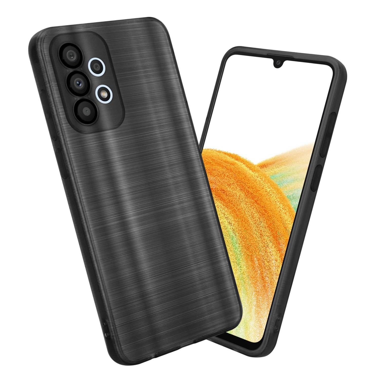 Cadorabo Hülle für Samsung Galaxy A33 5G Schutz Hülle in Schwarz Handyhülle TPU Silikon Etui Case
