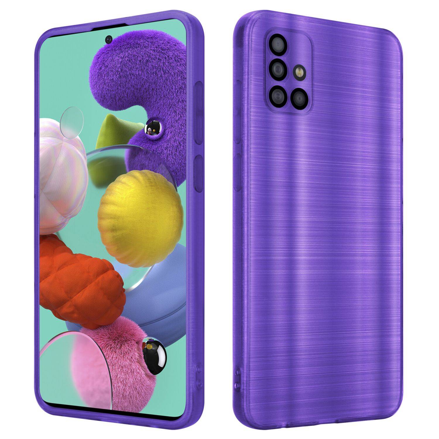 Cadorabo Hülle für Samsung Galaxy A51 4G / M40s Schutz Hülle in Lila Handyhülle TPU Silikon Etui Case