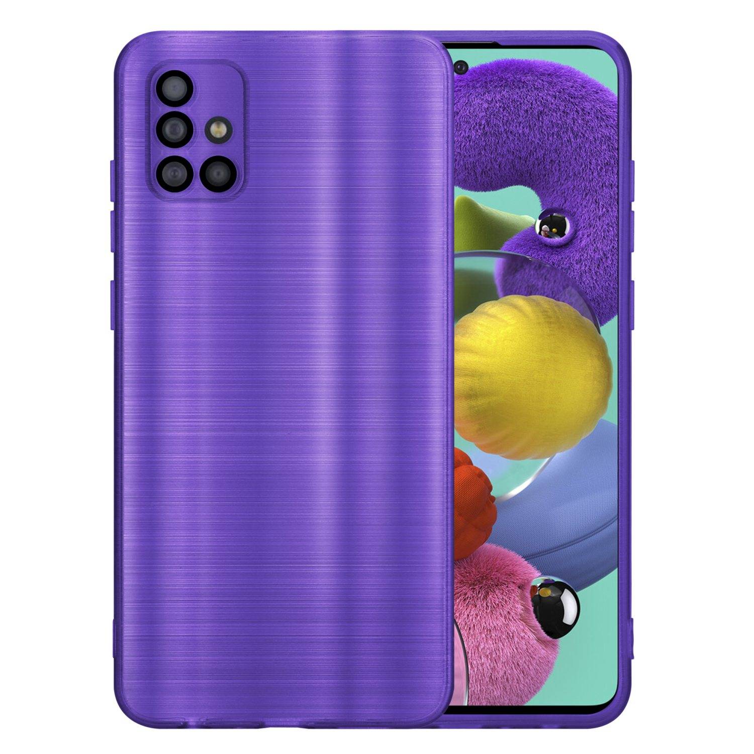 Cadorabo Hülle für Samsung Galaxy A51 4G / M40s Schutz Hülle in Lila Handyhülle TPU Silikon Etui Case