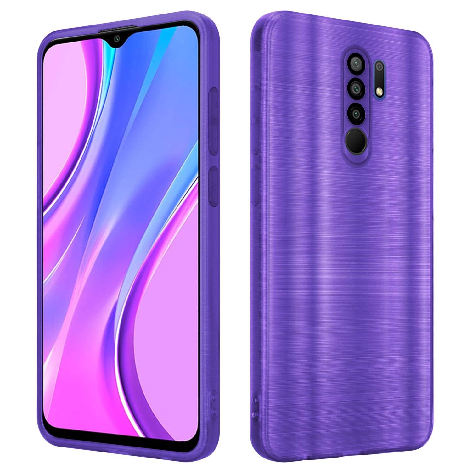 Cadorabo Hülle für Xiaomi RedMi 9 Schutz Hülle in Lila Handyhülle TPU Silikon Etui Case
