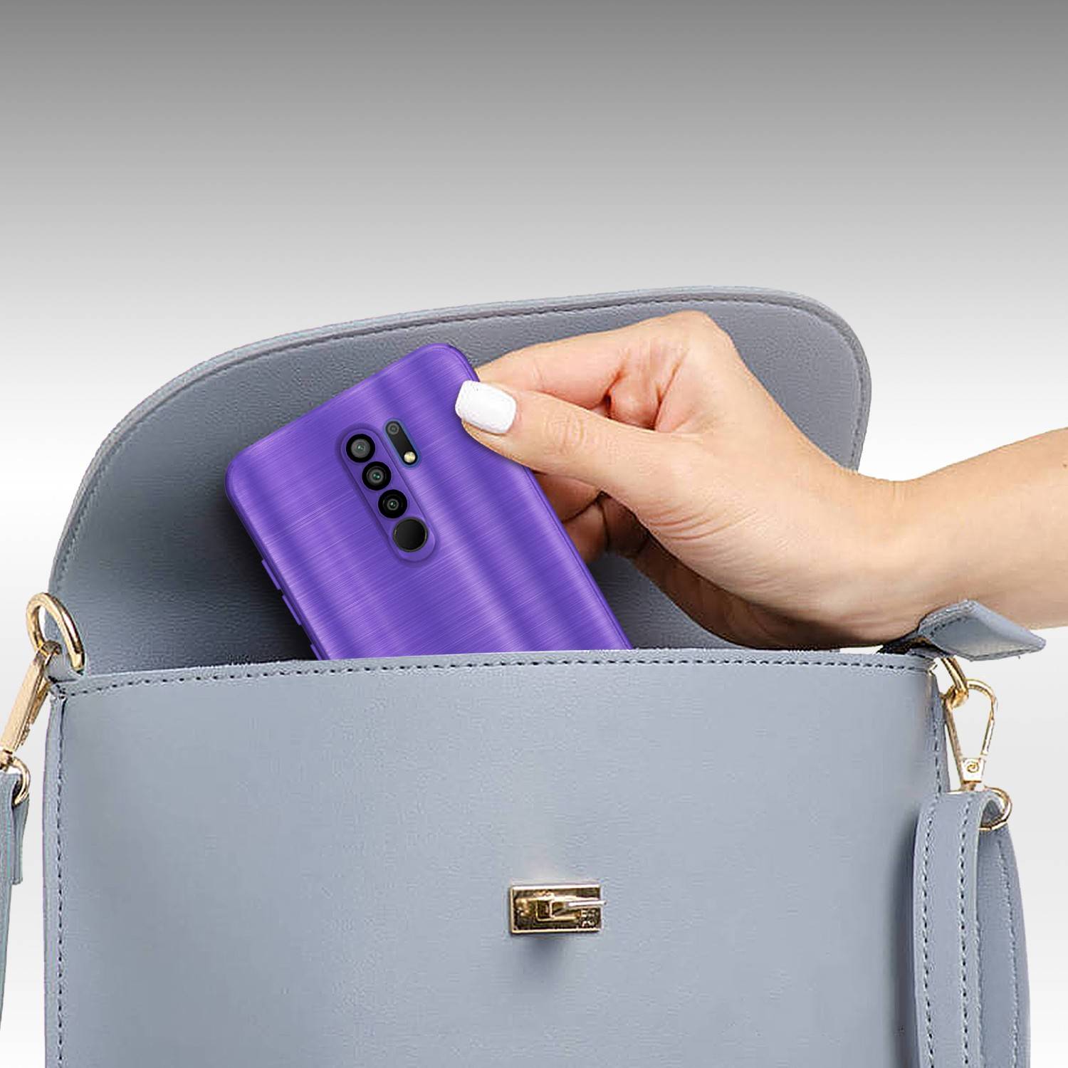 Cadorabo Hülle für Xiaomi RedMi 9 Schutz Hülle in Lila Handyhülle TPU Silikon Etui Case