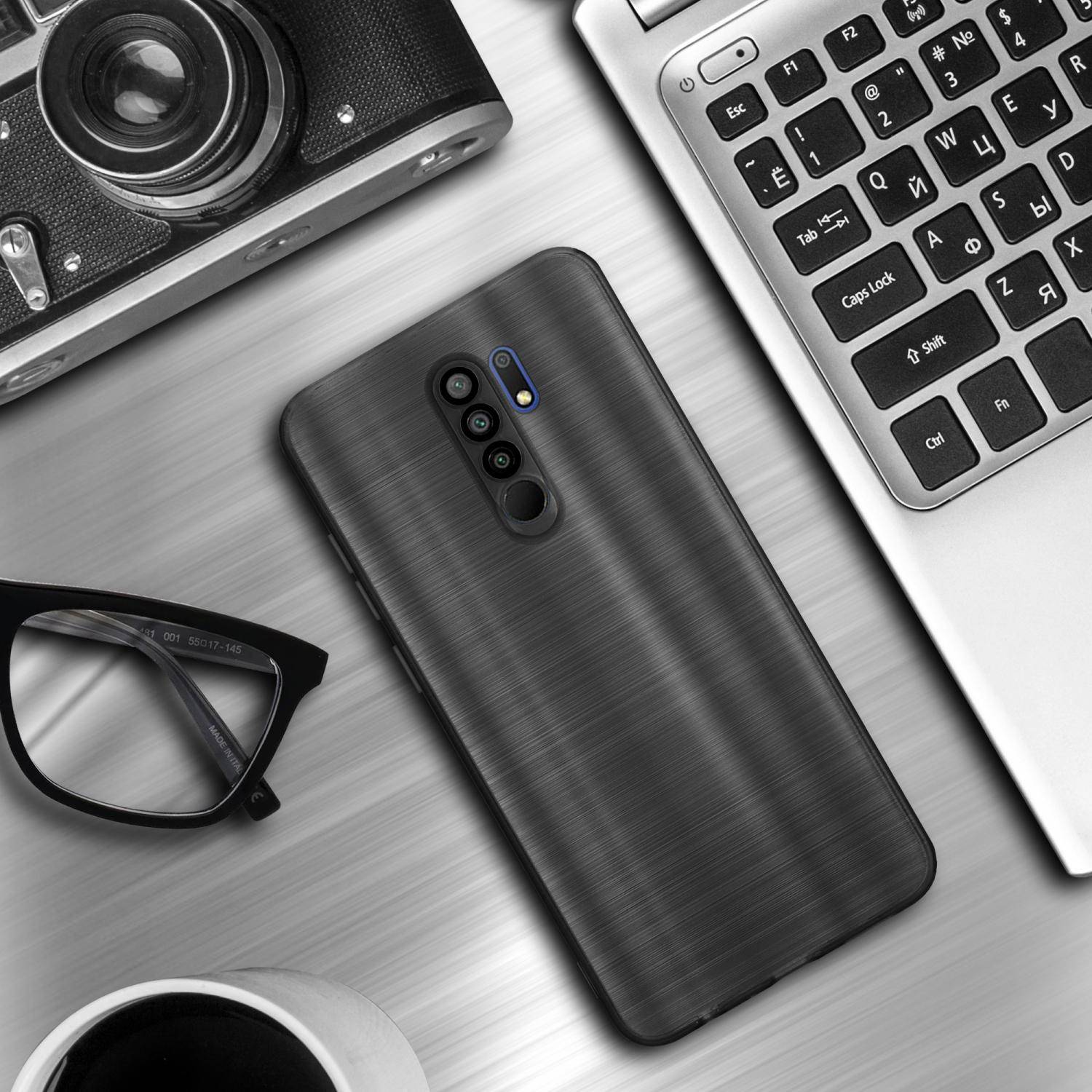 Cadorabo Hülle für Xiaomi RedMi 9 Schutz Hülle in Schwarz Handyhülle TPU Silikon Etui Case