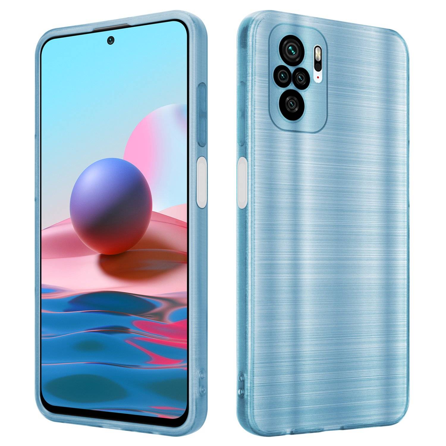 Cadorabo Hülle für Xiaomi RedMi NOTE 10 4G / RedMi NOTE 10S Schutz Hülle in Türkis Handyhülle TPU Silikon Etui Case