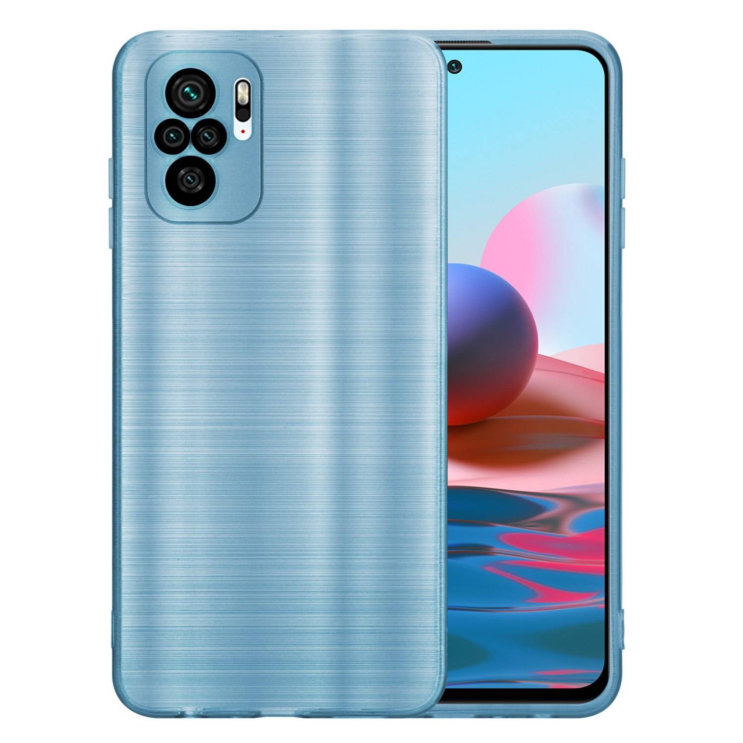 Cadorabo Hülle für Xiaomi RedMi NOTE 10 4G / RedMi NOTE 10S Schutz Hülle in Türkis Handyhülle TPU Silikon Etui Case