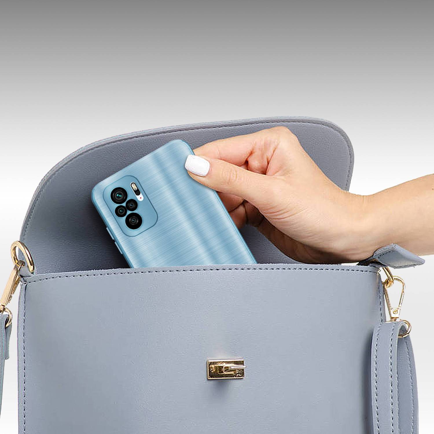 Cadorabo Hülle für Xiaomi RedMi NOTE 10 4G / RedMi NOTE 10S Schutz Hülle in Türkis Handyhülle TPU Silikon Etui Case