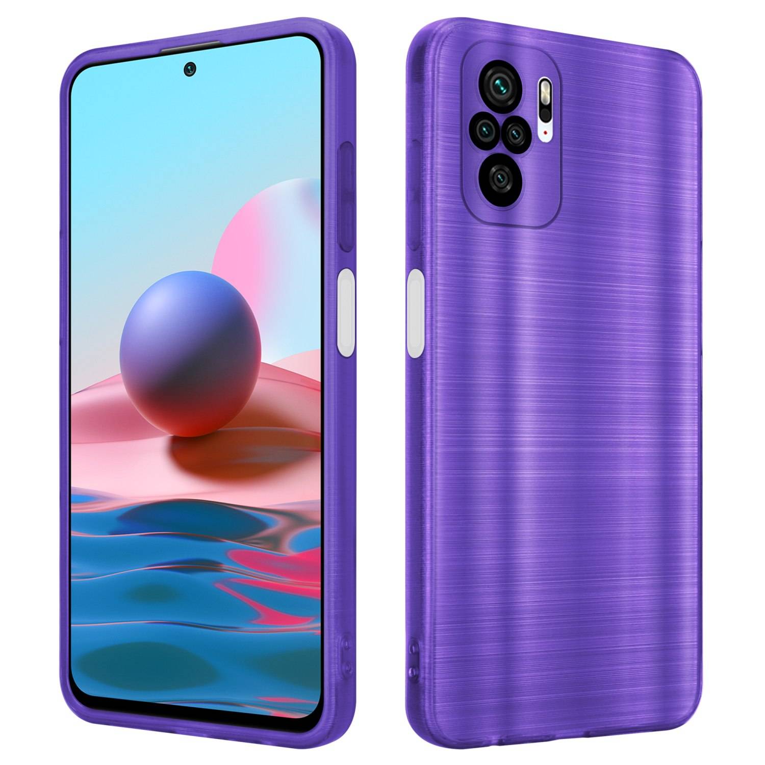 Cadorabo Hülle für Xiaomi RedMi NOTE 10 4G / RedMi NOTE 10S Schutz Hülle in Lila Handyhülle TPU Silikon Etui Case
