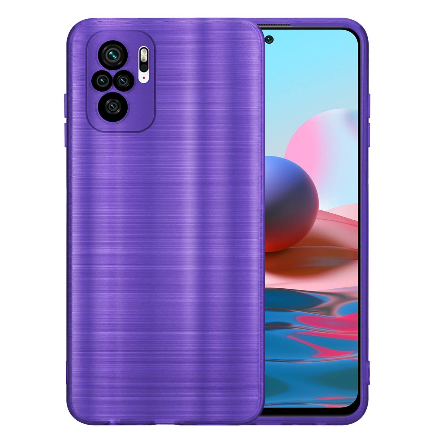 Cadorabo Hülle für Xiaomi RedMi NOTE 10 4G / RedMi NOTE 10S Schutz Hülle in Lila Handyhülle TPU Silikon Etui Case