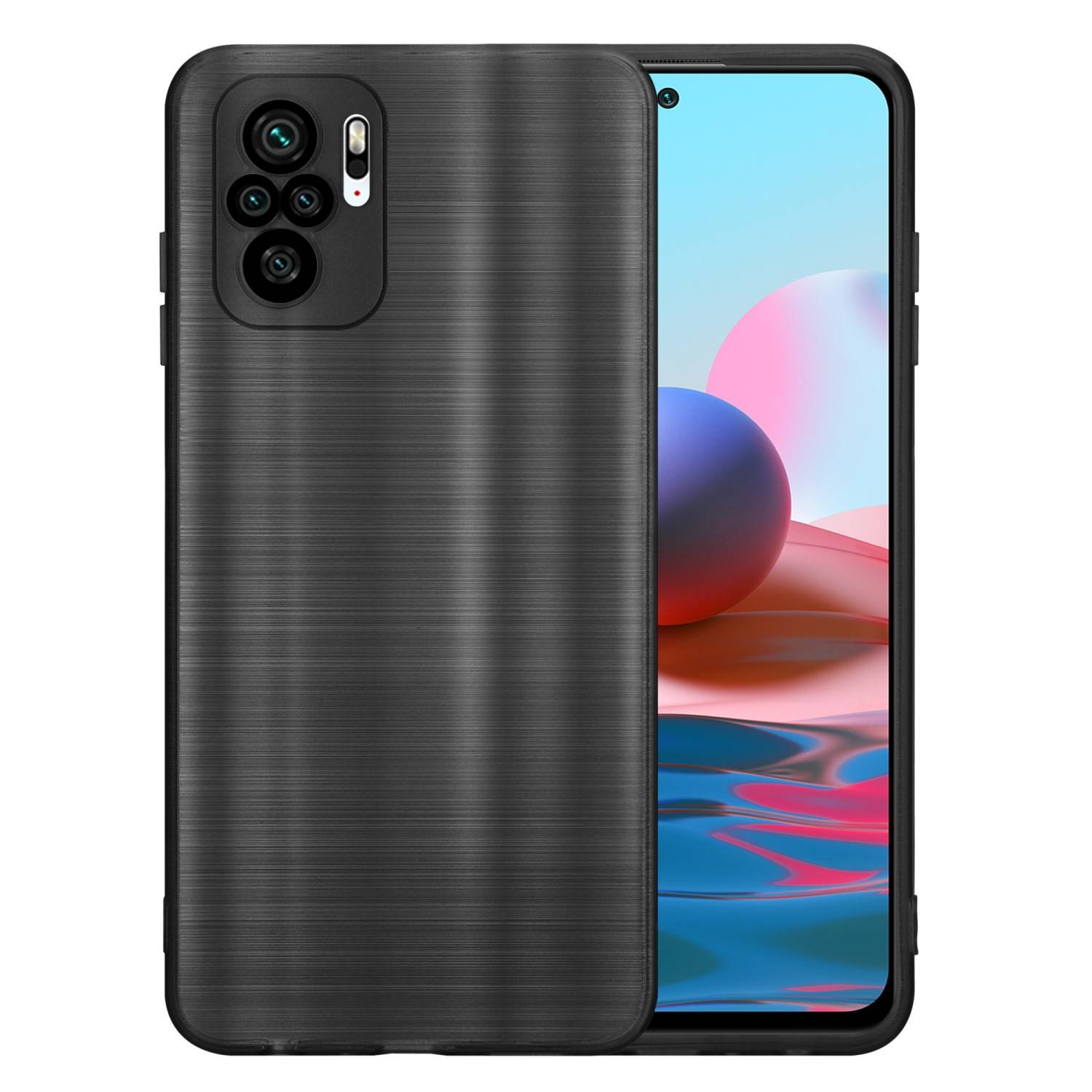 Cadorabo Hülle für Xiaomi RedMi NOTE 10 4G / RedMi NOTE 10S Schutz Hülle in Schwarz Handyhülle TPU Silikon Etui Case