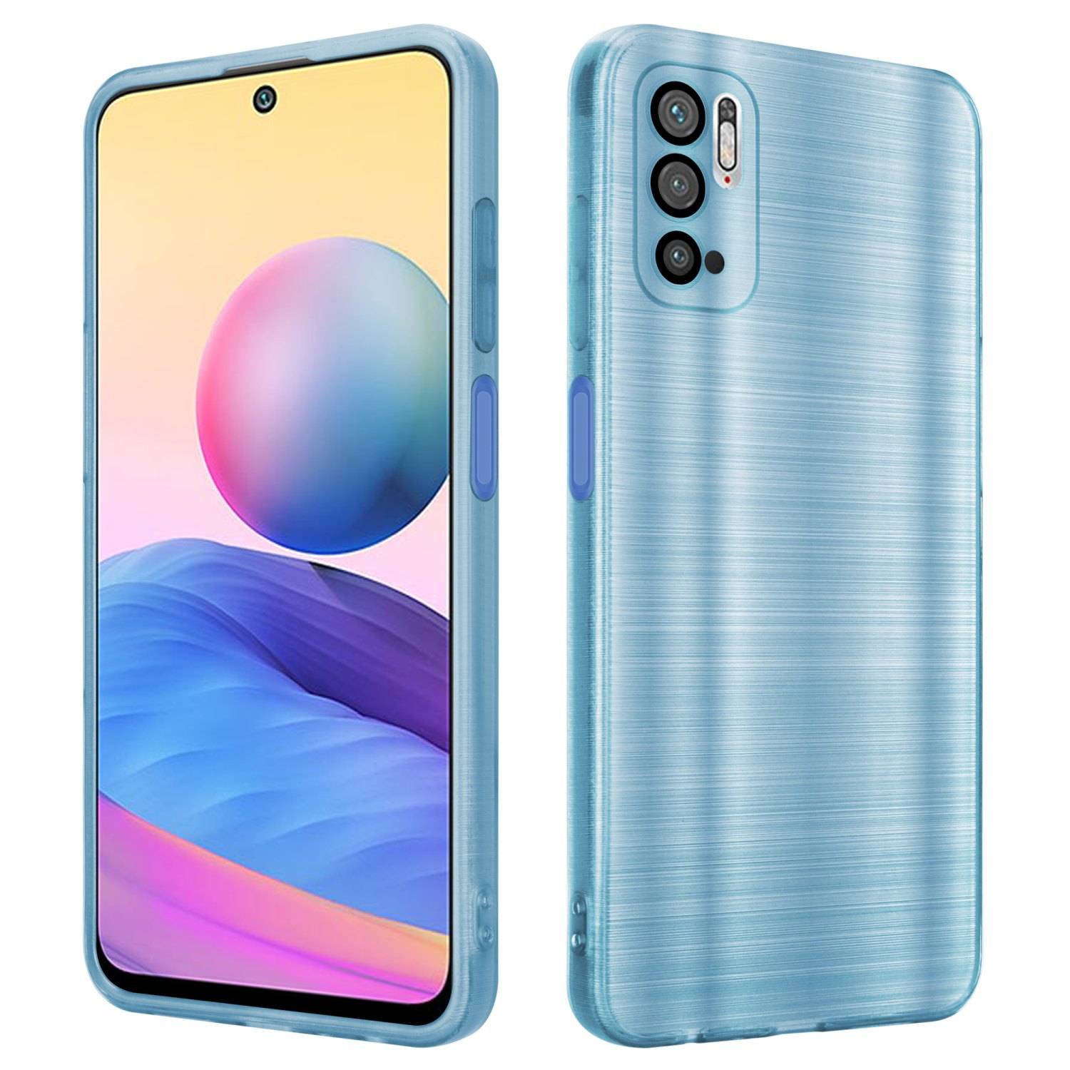 Cadorabo Hülle für Xiaomi RedMi NOTE 10 5G / POCO M3 PRO 5G Schutz Hülle in Türkis Handyhülle TPU Silikon Etui Case