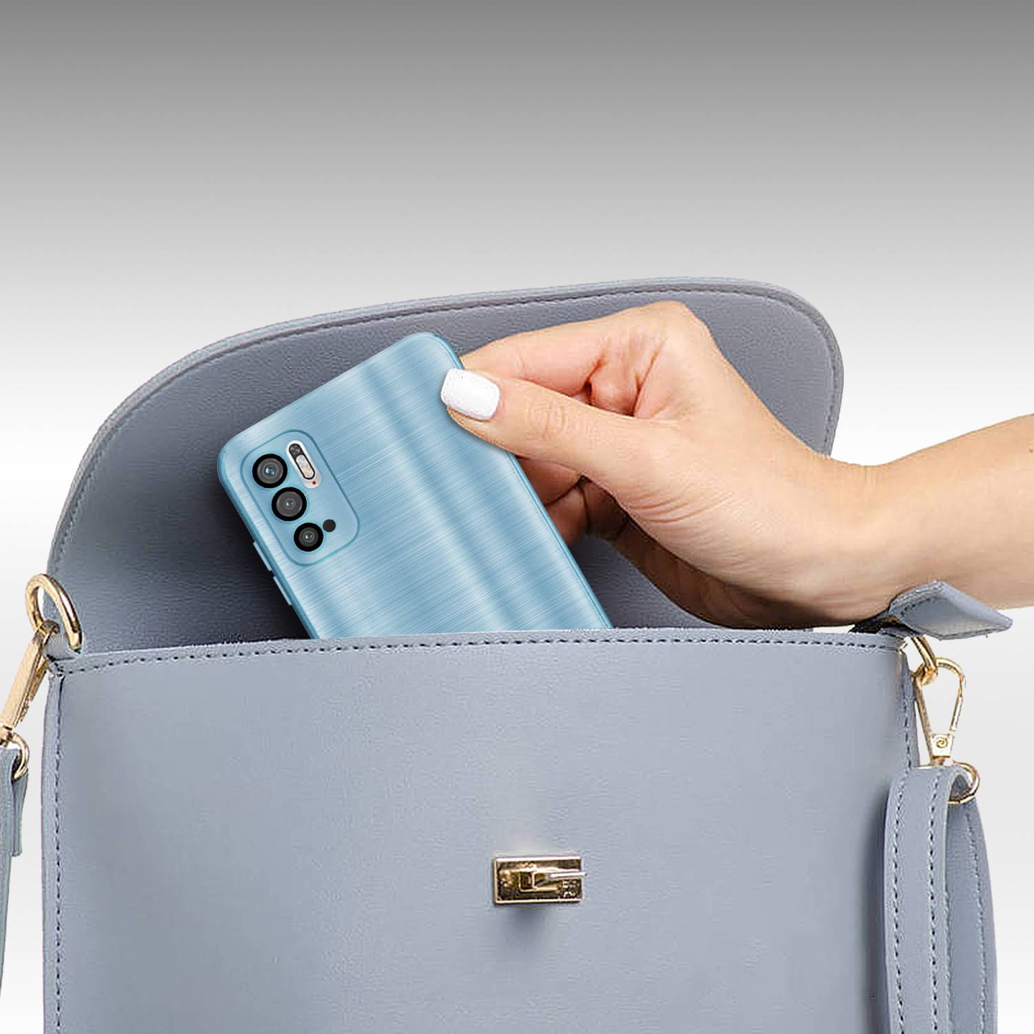 Cadorabo Hülle für Xiaomi RedMi NOTE 10 5G / POCO M3 PRO 5G Schutz Hülle in Türkis Handyhülle TPU Silikon Etui Case