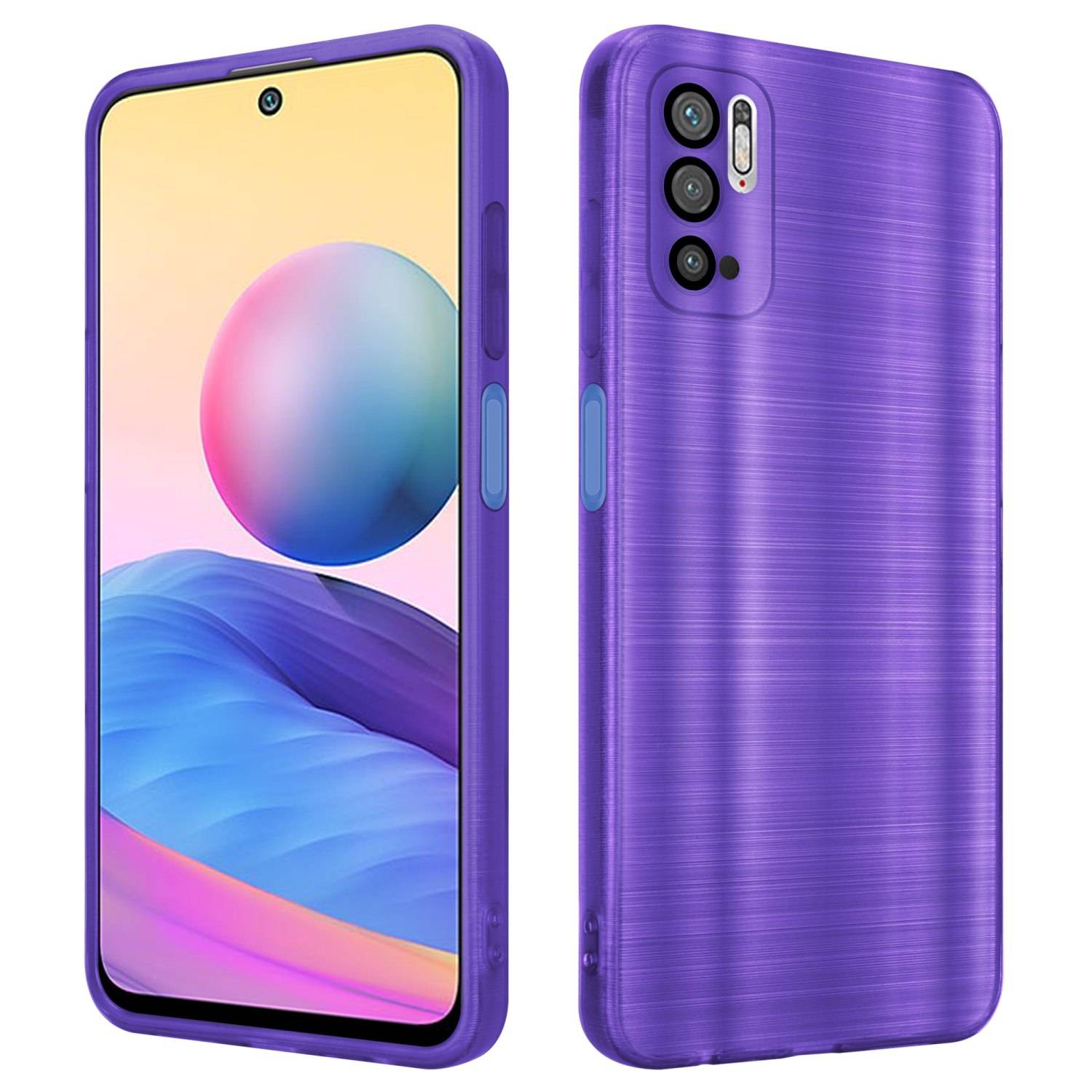 Cadorabo Hülle für Xiaomi RedMi NOTE 10 5G / POCO M3 PRO 5G Schutz Hülle in Lila Handyhülle TPU Silikon Etui Case