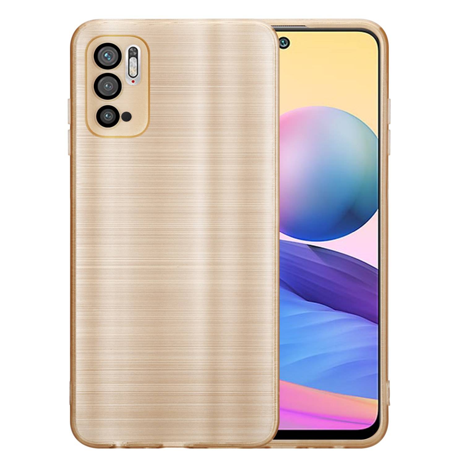 Cadorabo Hülle für Xiaomi RedMi NOTE 10 5G / POCO M3 PRO 5G Schutz Hülle in Gold Handyhülle TPU Silikon Etui Case