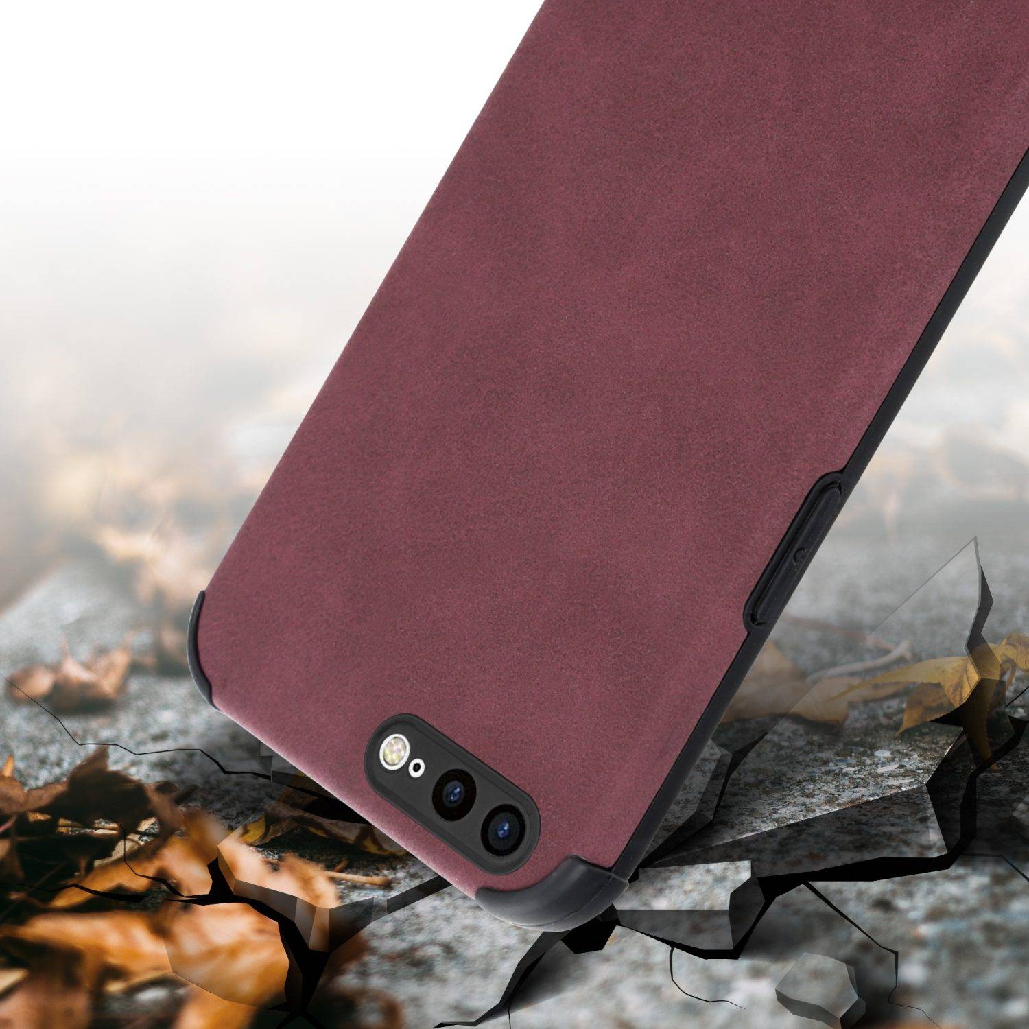 Cadorabo Hülle für Apple iPhone 7 PLUS / 7S PLUS / 8 PLUS Schutz Hülle in Lila TPU Silikon Etui edle Kunst-Wildleder