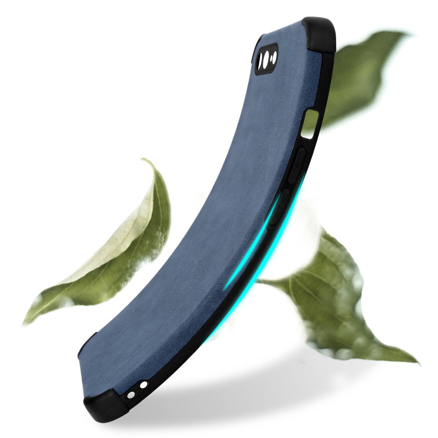 Cadorabo Hülle für Apple iPhone 7 PLUS / 7S PLUS / 8 PLUS Schutz Hülle in Blau TPU Silikon Etui edle Kunst-Wildleder