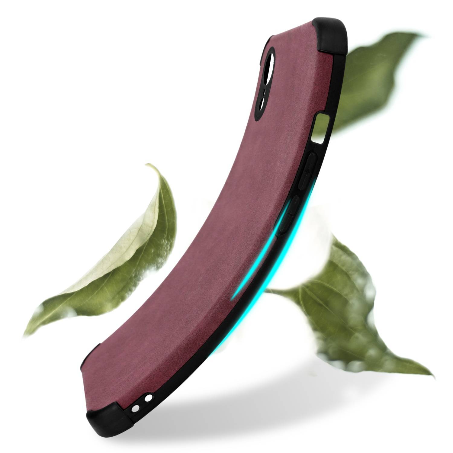 Cadorabo Hülle für Apple iPhone XR Schutz Hülle in Lila TPU Silikon Etui edle Kunst-Wildleder Rückseite