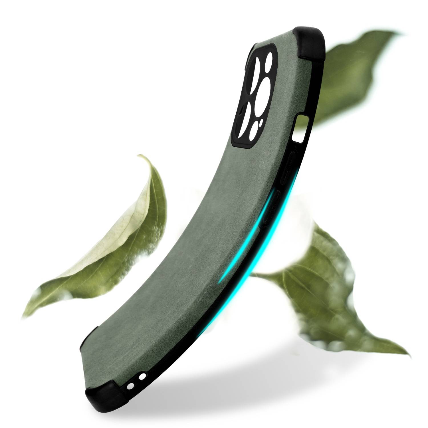 Cadorabo Hülle für Apple iPhone 11 PRO Schutz Hülle in Grün TPU Silikon Etui edle Kunst-Wildleder Rückseite