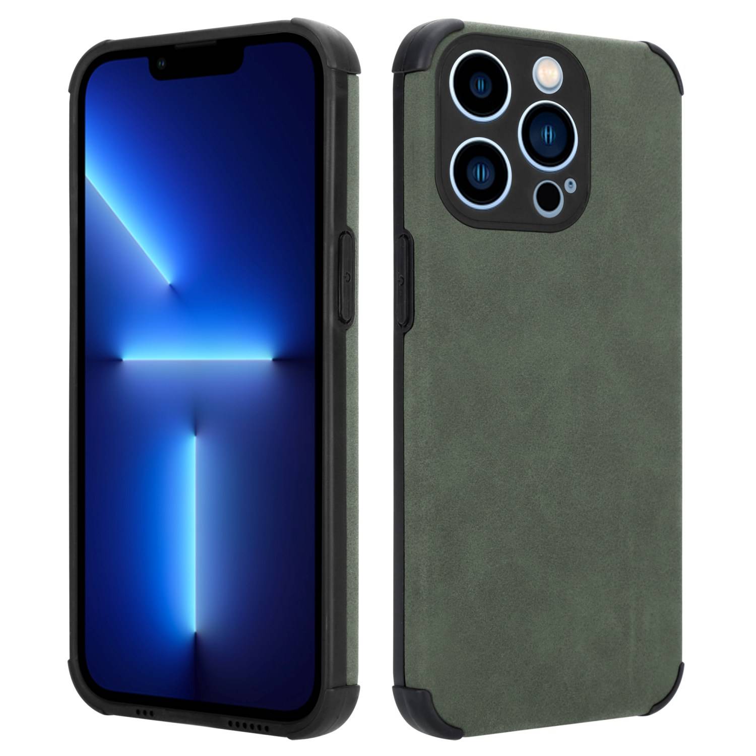 Cadorabo Hülle für Apple iPhone 11 PRO Schutz Hülle in Grün TPU Silikon Etui edle Kunst-Wildleder Rückseite