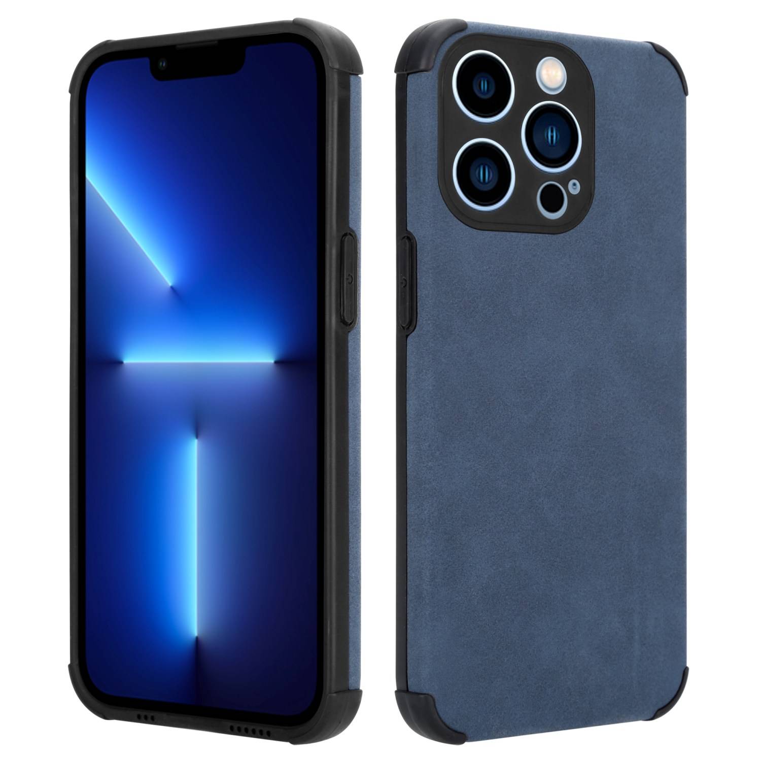 Cadorabo Hülle für Apple iPhone 11 PRO Schutz Hülle in Blau TPU Silikon Etui edle Kunst-Wildleder Rückseite