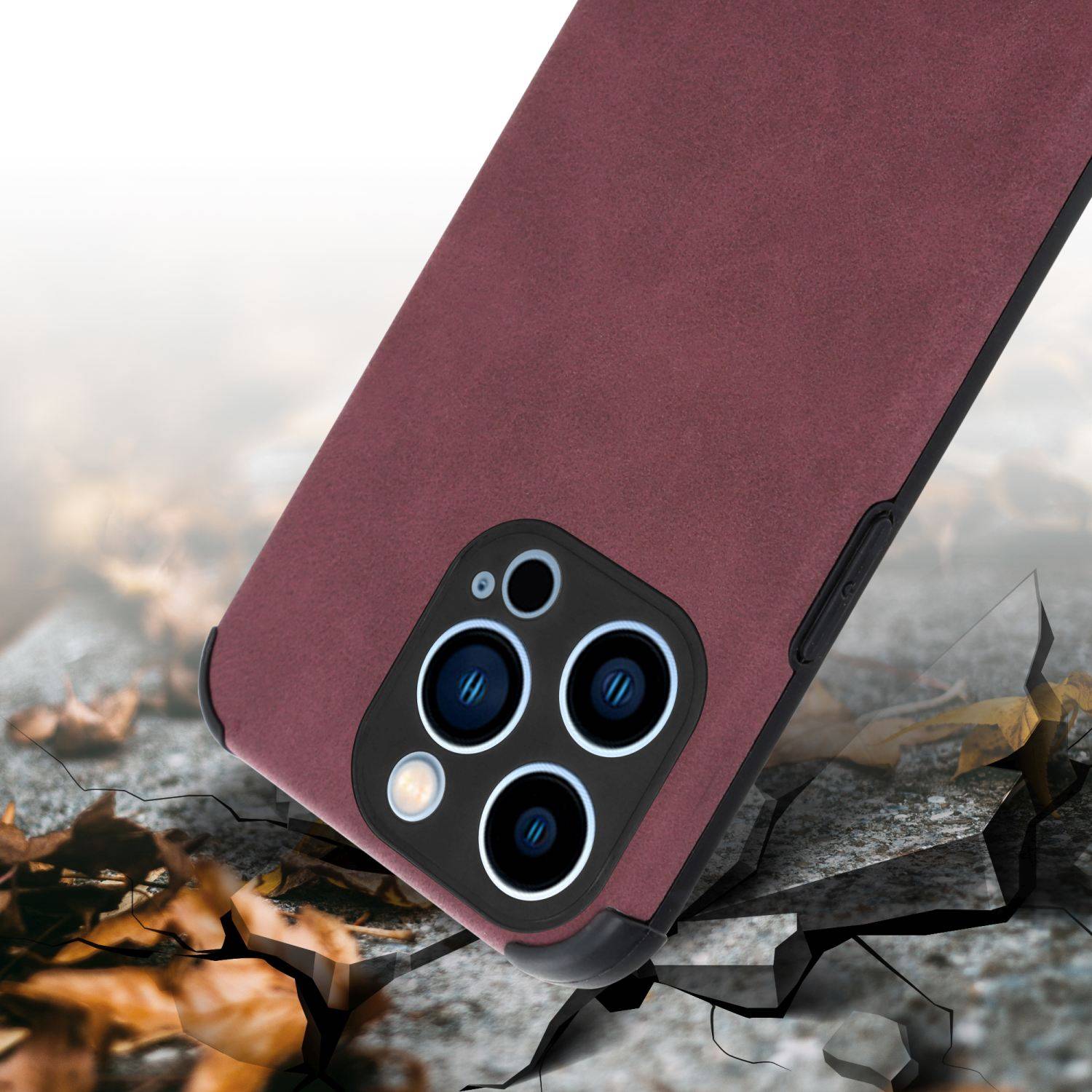 Cadorabo Hülle für Apple iPhone 11 PRO MAX Schutz Hülle in Lila TPU Silikon Etui edle Kunst-Wildleder Rückseite