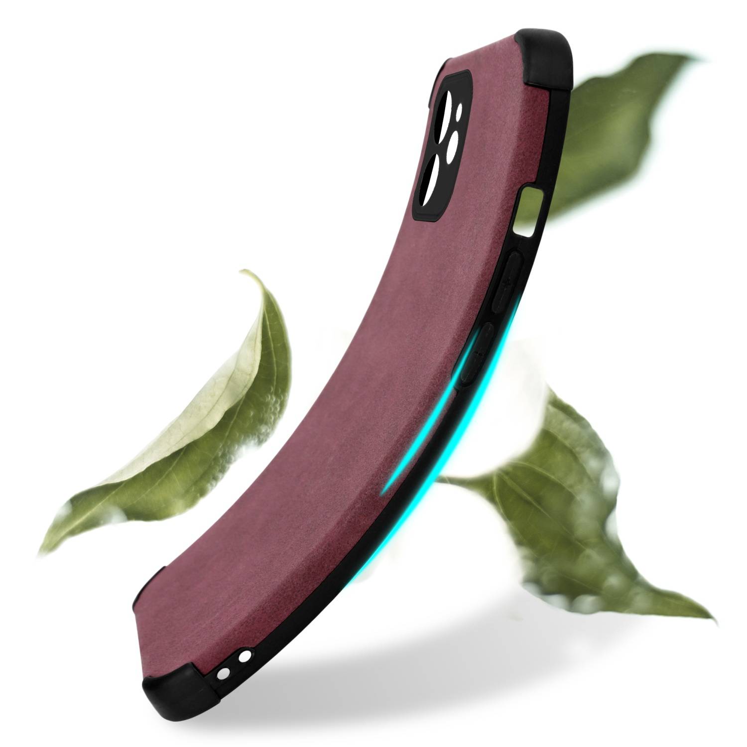 Cadorabo Hülle für Apple iPhone 12 Schutz Hülle in Lila TPU Silikon Etui edle Kunst-Wildleder Rückseite