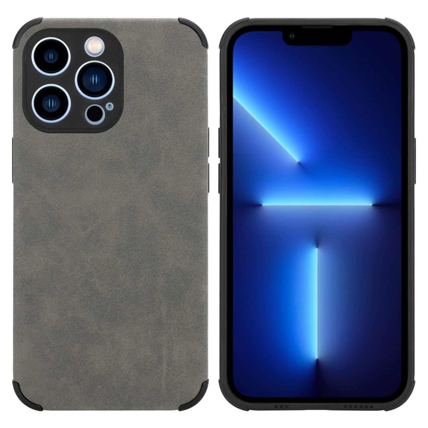 Cadorabo Hülle für Apple iPhone 12 PRO MAX Schutz Hülle in Grau TPU Silikon Etui edle Kunst-Wildleder Rückseite