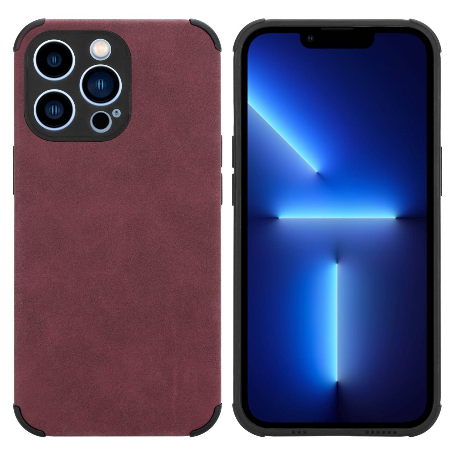 Cadorabo Hülle für Apple iPhone 12 PRO MAX Schutz Hülle in Lila TPU Silikon Etui edle Kunst-Wildleder Rückseite
