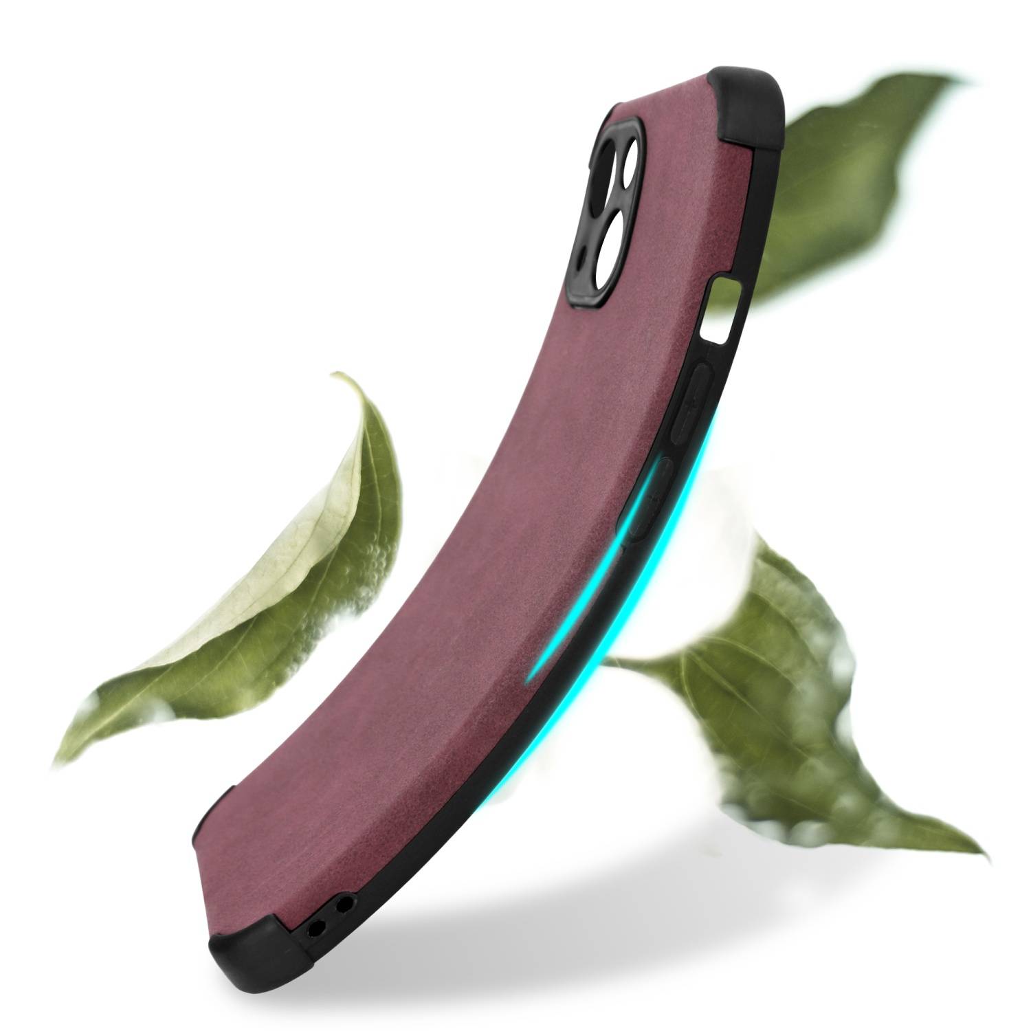 Cadorabo Hülle für Apple iPhone 13 Schutz Hülle in Lila TPU Silikon Etui edle Kunst-Wildleder Rückseite