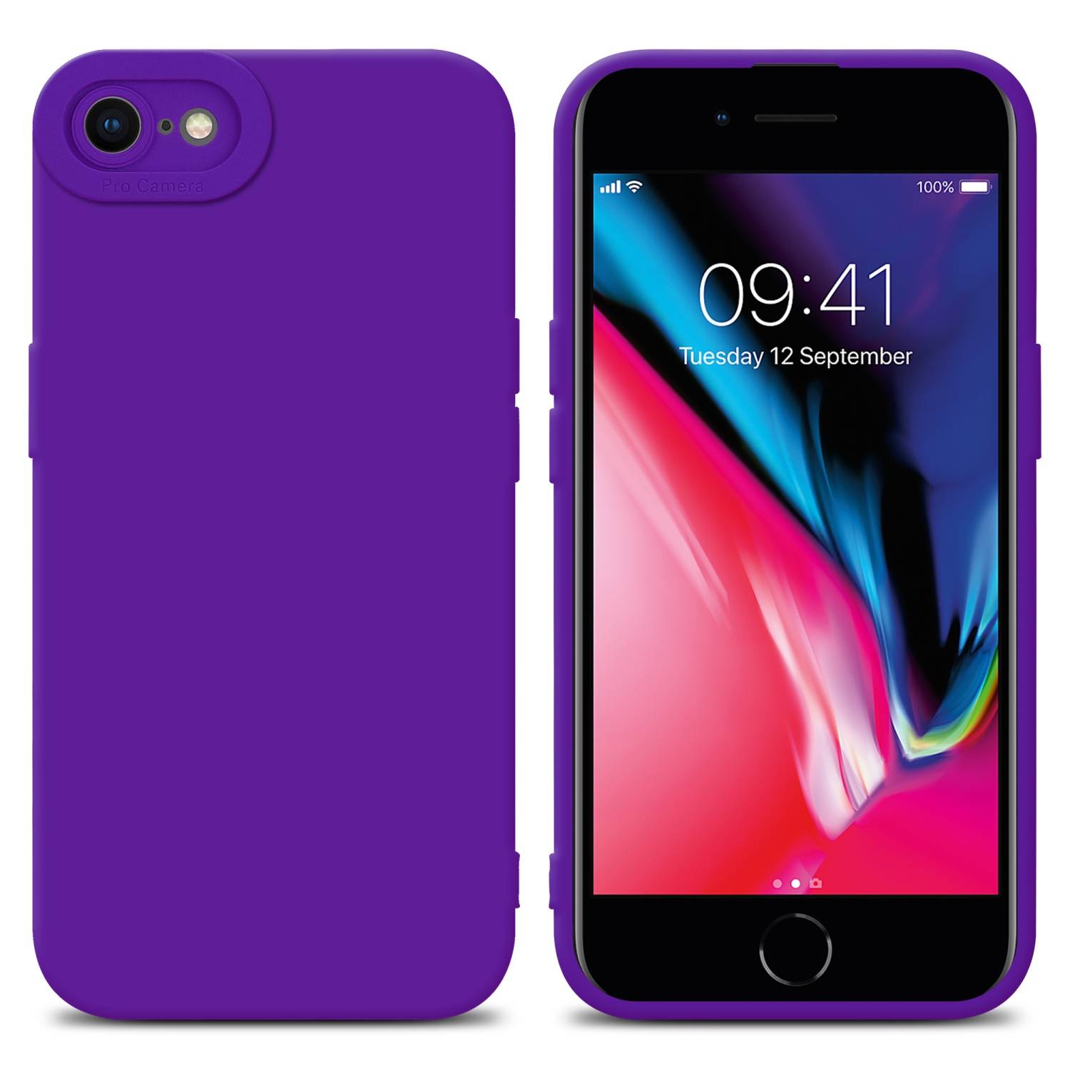 Cadorabo Hülle für Apple iPhone 7 / 7S / 8 / SE 2020 Schutz Hülle in Lila TPU Silikon Etui Case Handyhülle