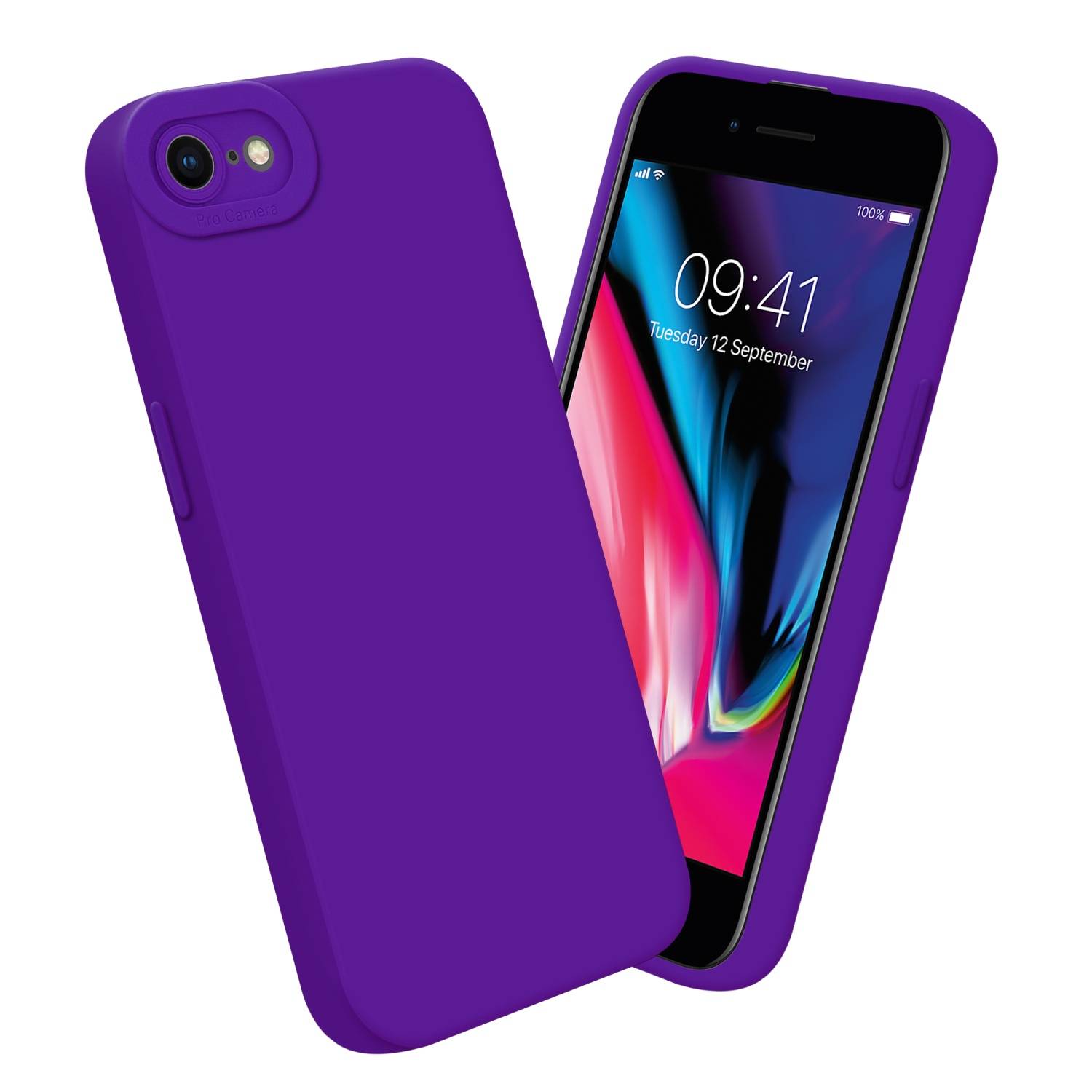 Cadorabo Hülle für Apple iPhone 7 / 7S / 8 / SE 2020 Schutz Hülle in Lila TPU Silikon Etui Case Handyhülle