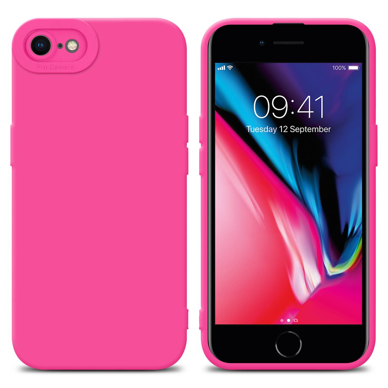 Cadorabo Hülle für Apple iPhone 7 / 7S / 8 / SE 2020 Schutz Hülle in Pink TPU Silikon Etui Case Handyhülle
