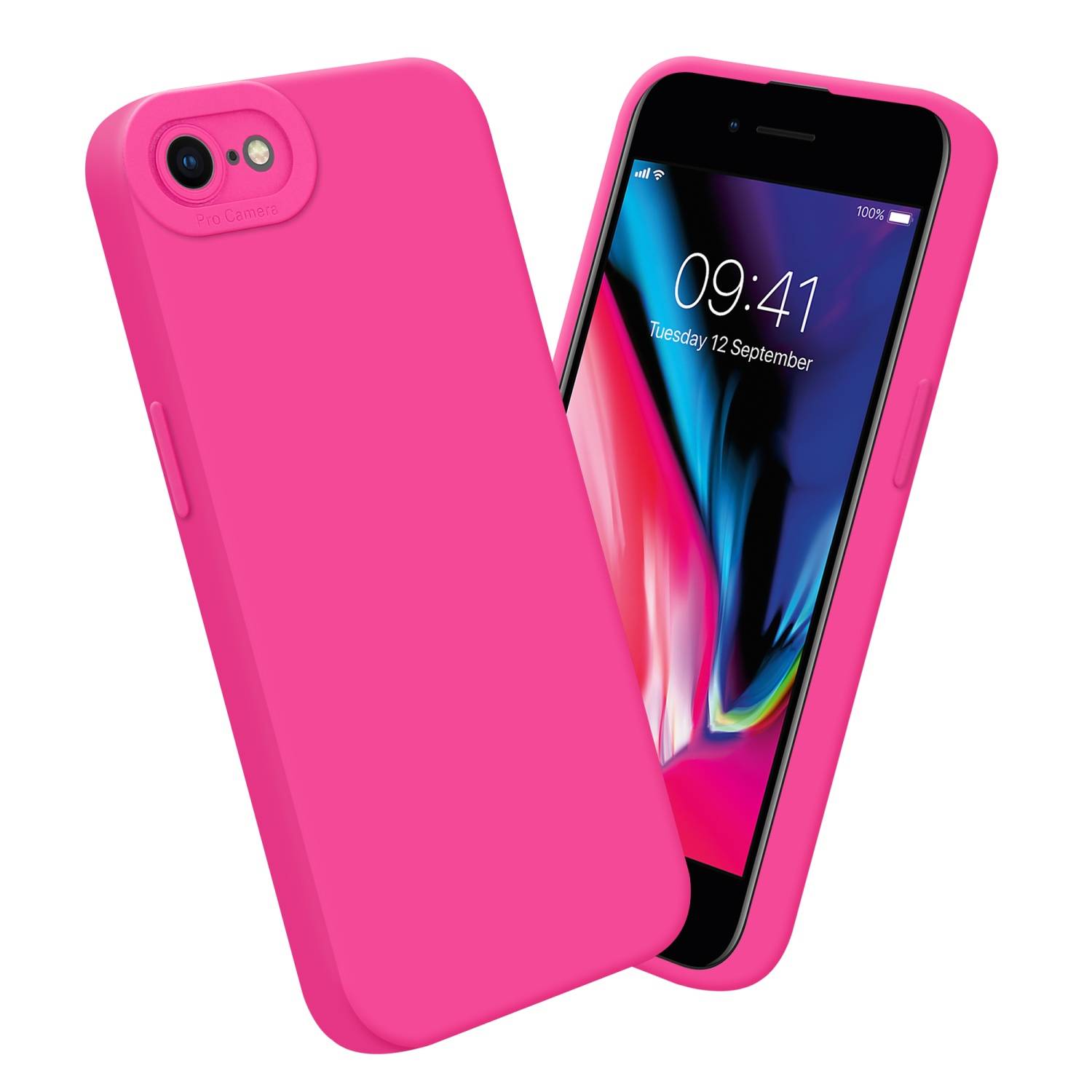 Cadorabo Hülle für Apple iPhone 7 / 7S / 8 / SE 2020 Schutz Hülle in Pink TPU Silikon Etui Case Handyhülle