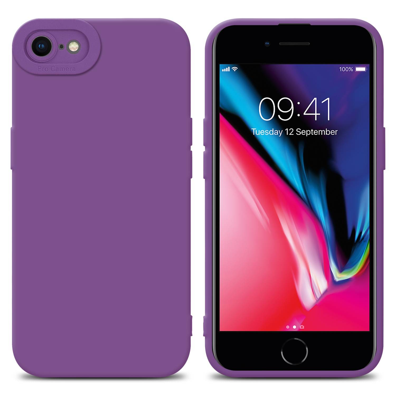 Cadorabo Hülle für Apple iPhone 7 / 7S / 8 / SE 2020 Schutz Hülle in Lila TPU Silikon Etui Case Handyhülle