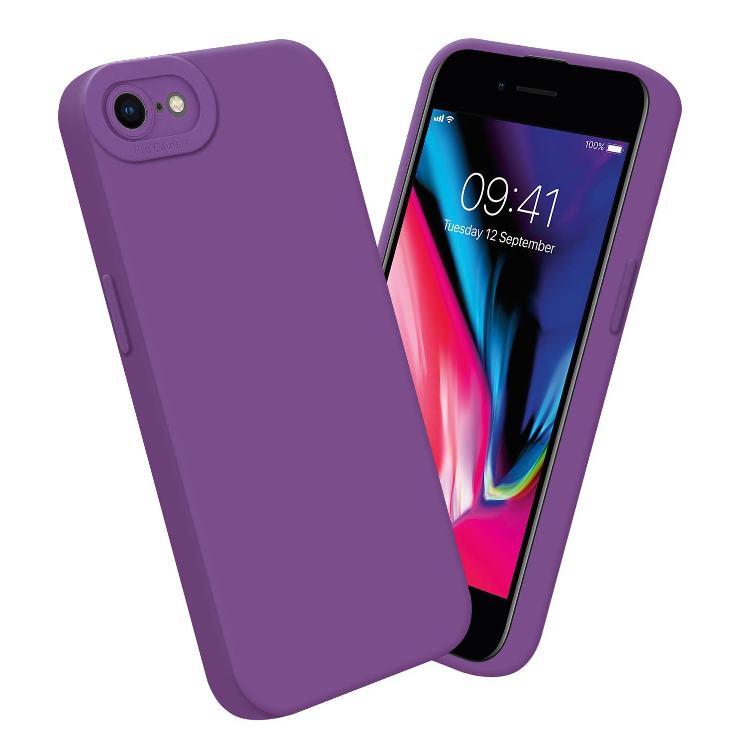 Cadorabo Hülle für Apple iPhone 7 / 7S / 8 / SE 2020 Schutz Hülle in Lila TPU Silikon Etui Case Handyhülle