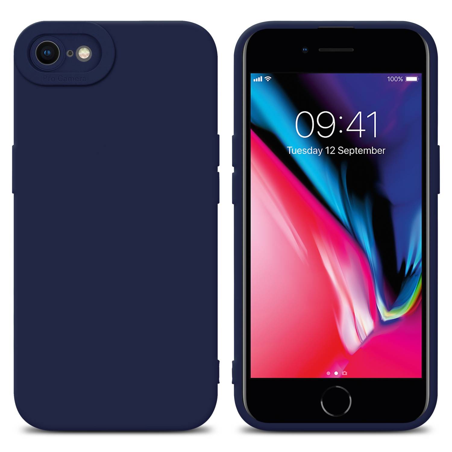 Cadorabo Hülle für Apple iPhone 7 / 7S / 8 / SE 2020 Schutz Hülle in Blau TPU Silikon Etui Case Handyhülle