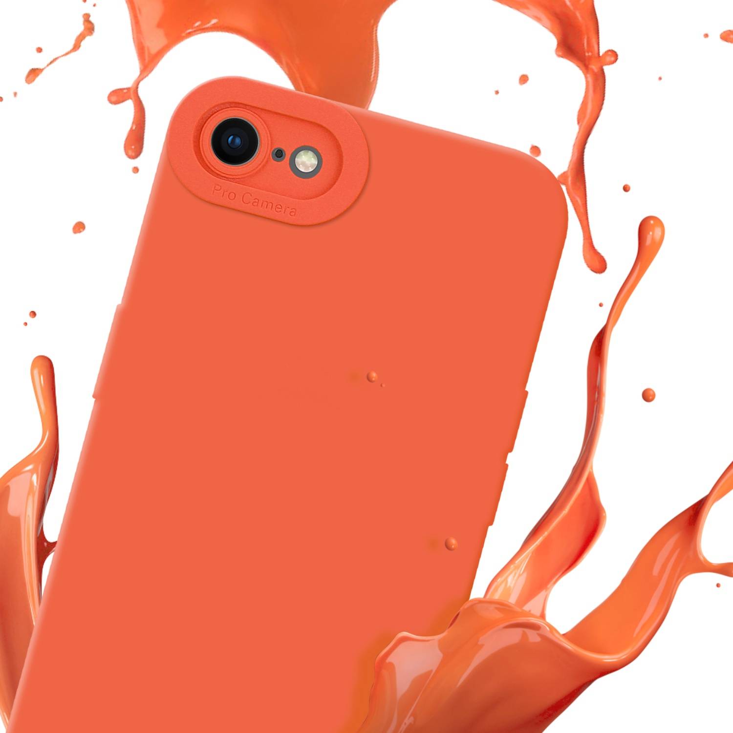 Cadorabo Hülle für Apple iPhone 7 / 7S / 8 / SE 2020 Schutz Hülle in Orange TPU Silikon Etui Case Handyhülle