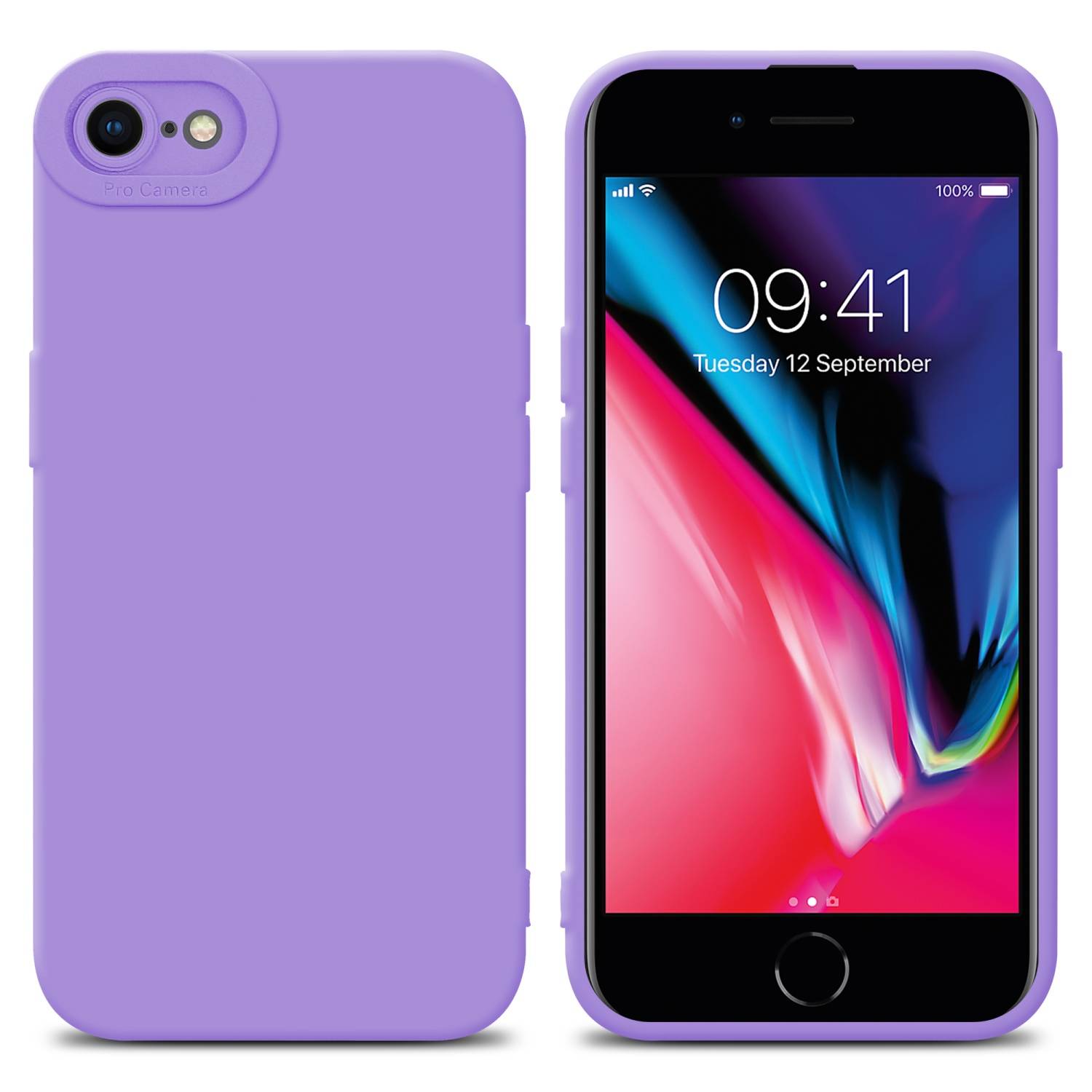 Cadorabo Hülle für Apple iPhone 7 / 7S / 8 / SE 2020 Schutz Hülle in Lila TPU Silikon Etui Case Handyhülle