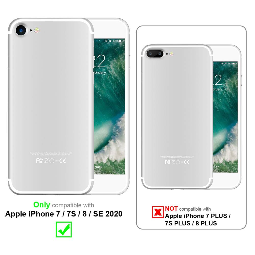 Cadorabo Hülle für Apple iPhone 7 / 7S / 8 / SE 2020 Schutz Hülle in Lila TPU Silikon Etui Case Handyhülle