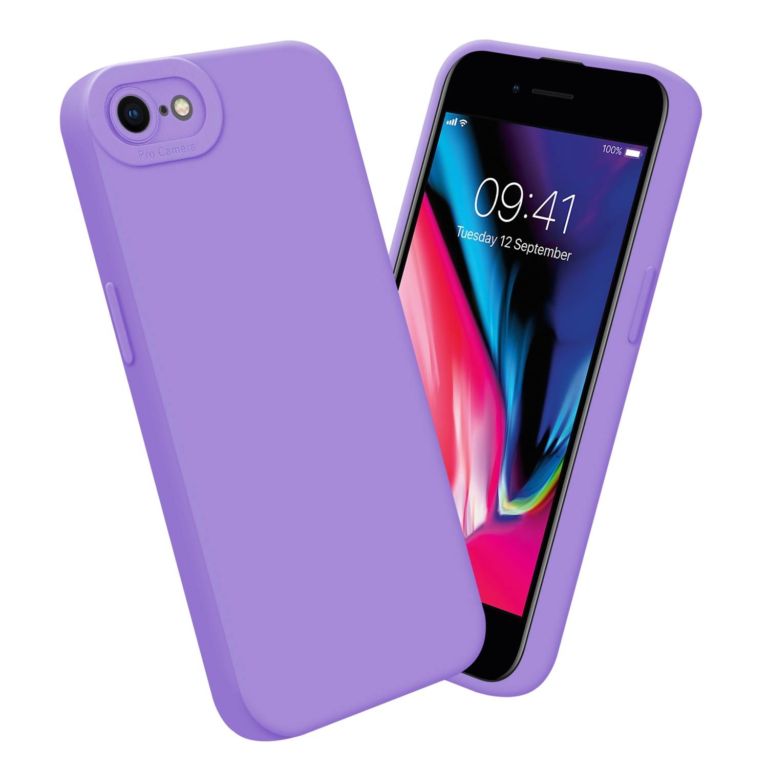 Cadorabo Hülle für Apple iPhone 7 / 7S / 8 / SE 2020 Schutz Hülle in Lila TPU Silikon Etui Case Handyhülle