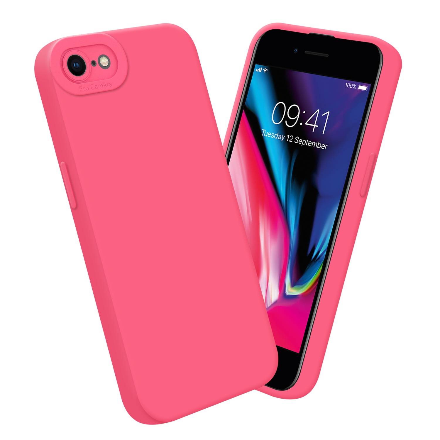 Cadorabo Hülle für Apple iPhone 7 / 7S / 8 / SE 2020 Schutz Hülle in Rot TPU Silikon Etui Case Handyhülle
